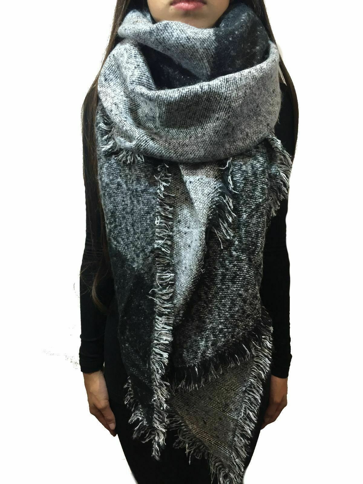 Worldclassca Halstuch Worldclassca XXL DAMEN WINTER SCHAL DICK STRICKSCHAL KARO HALSTUCH, SCARF PONCHO CAPE WARM WINTERSCHAL HERBSTSCHAL DECKENSCHAL KAROSCHAL
