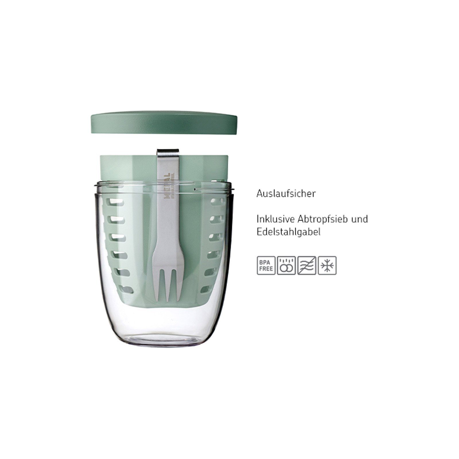 Mepal Kunststoff, weiß Lunchbox spülmaschinenfest Fruitpot Ellipse (1-tlg), ml, 600