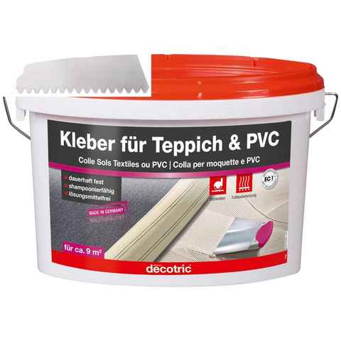 Bodenmeister Dispersionskleber 3kg Kleber und Zahnspachtel, (2-tlg), für Teppichboden, PVC und Vinyl, reicht für ca. 12qm