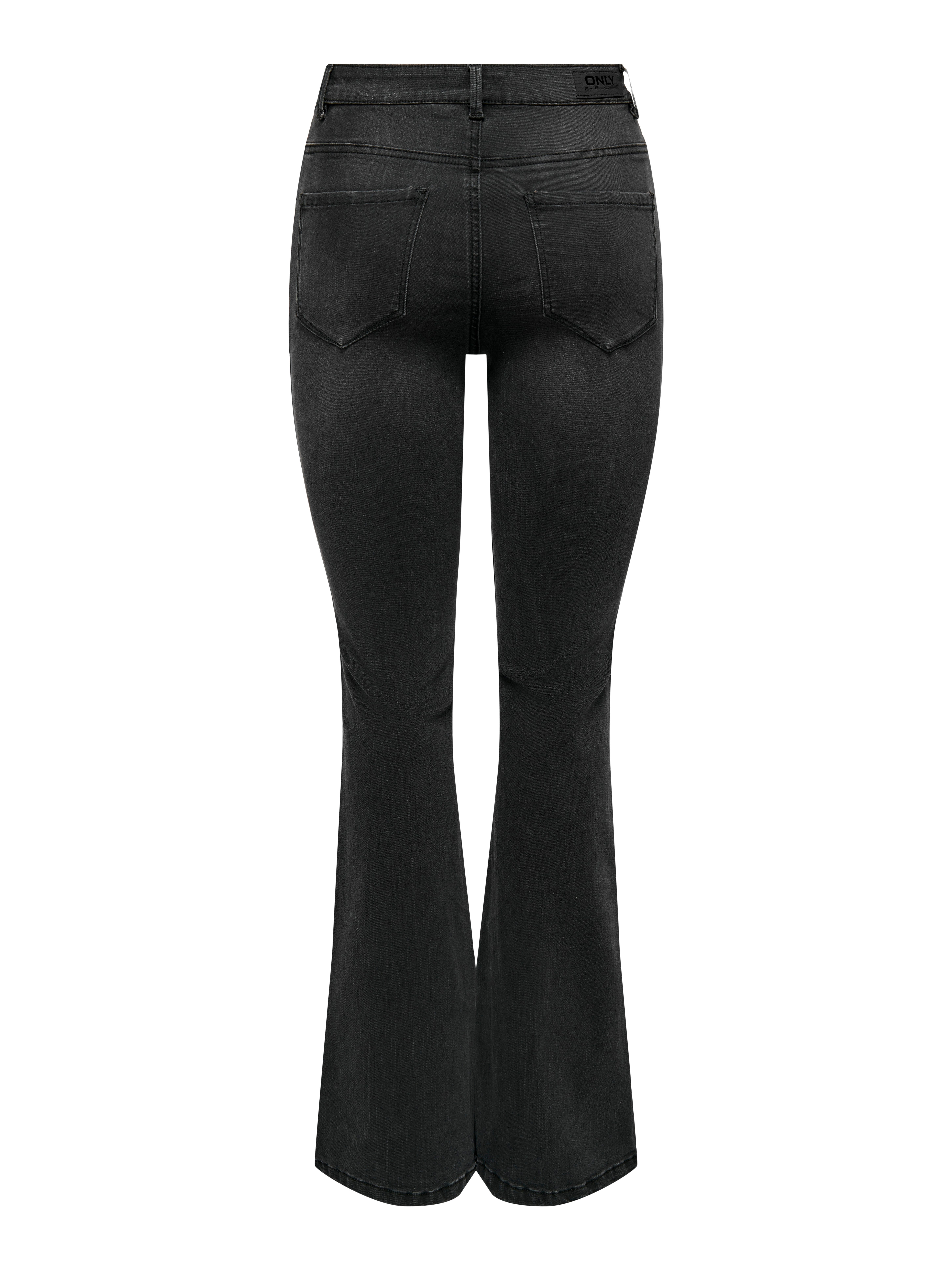 ONLY Bootcut-Jeans ONLLUSH MW RETRO FLARED DNM Materialmix, bootcut fit, Regular Waist,  Retro-Fit