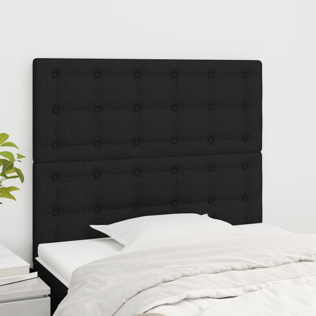 vidaXL Bett, Kopfteile 2 Stk. Schwarz 90x5x78/88 cm Stoff günstig online kaufen