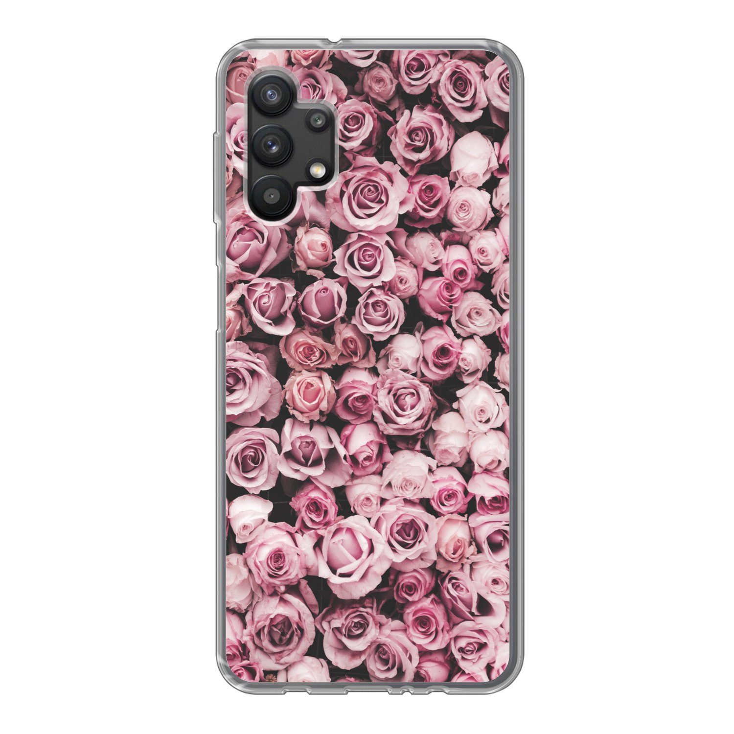 MuchoWow Handyhülle für Samsung Galaxy A32 5G Blumen - Rosen - Natur - Rosa - Botanisch, Smartphone-Bumper, Print, Handy Schutzhülle Dünn