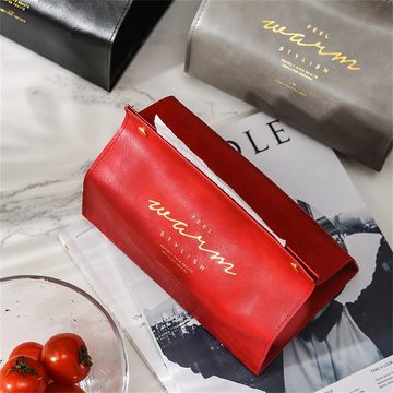 Rutaqian Feuchttücherbox PU Taschentuchbox aus Leder Kreative Tissue Box (Taschentuchhalter mit V-förmiger Öffnung, für Zuhause, Wohnzimmer, Küche, Auto, Büro Tissue Storage)
