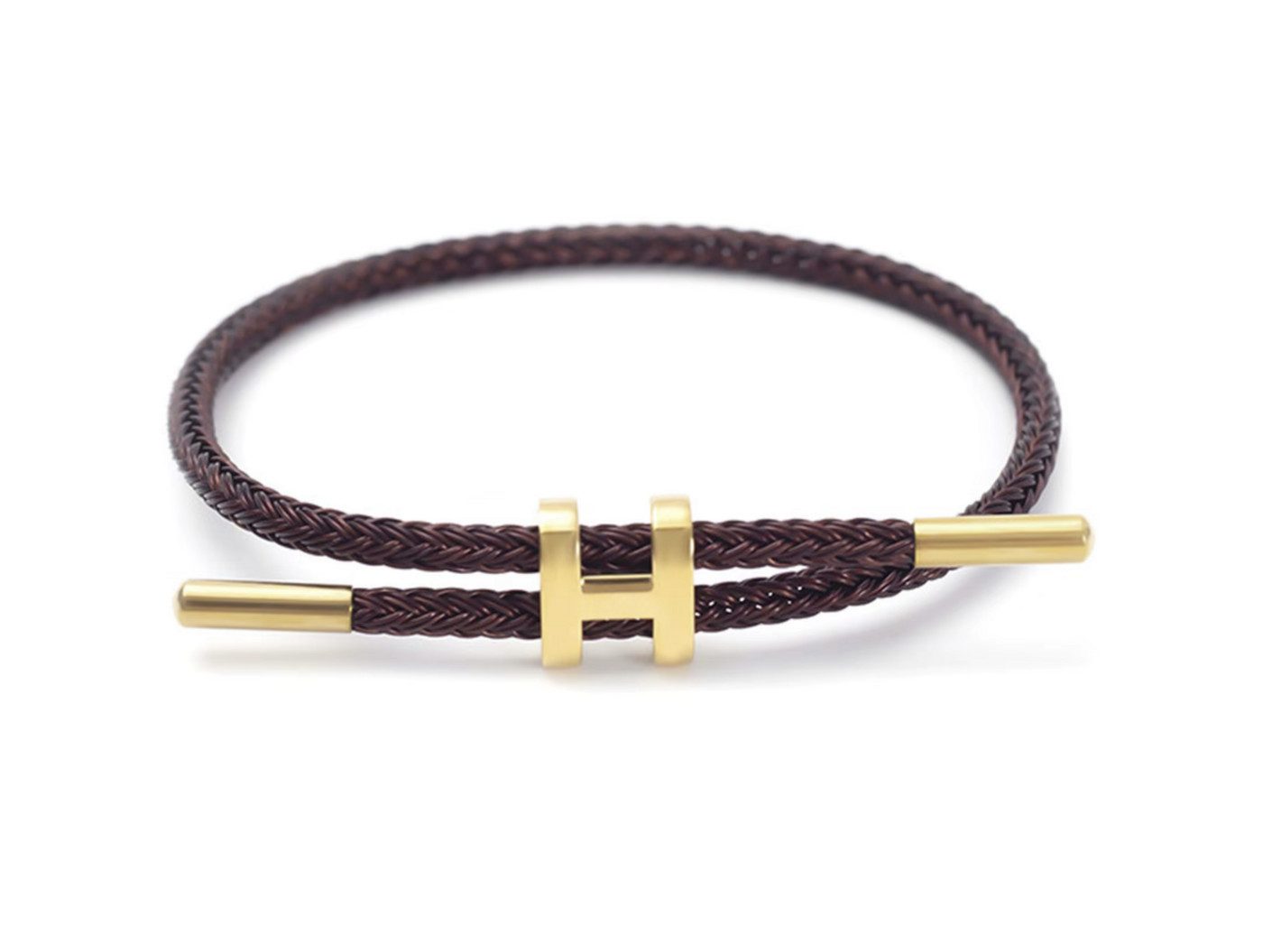 Lale Collection® Armreif Eleganter Armreif H Gold Accessoire Schmuck Flexibel Armband Design, Edelstahl, Hypoallergen, Design, H, Geschenk, Zeitlos