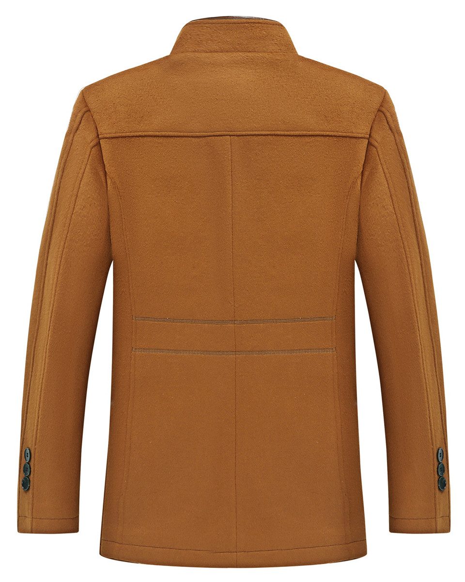 Allthemen Wollmantel mit Stehkragen Wintermantel Herren warmer Kurzmantel günstig online kaufen