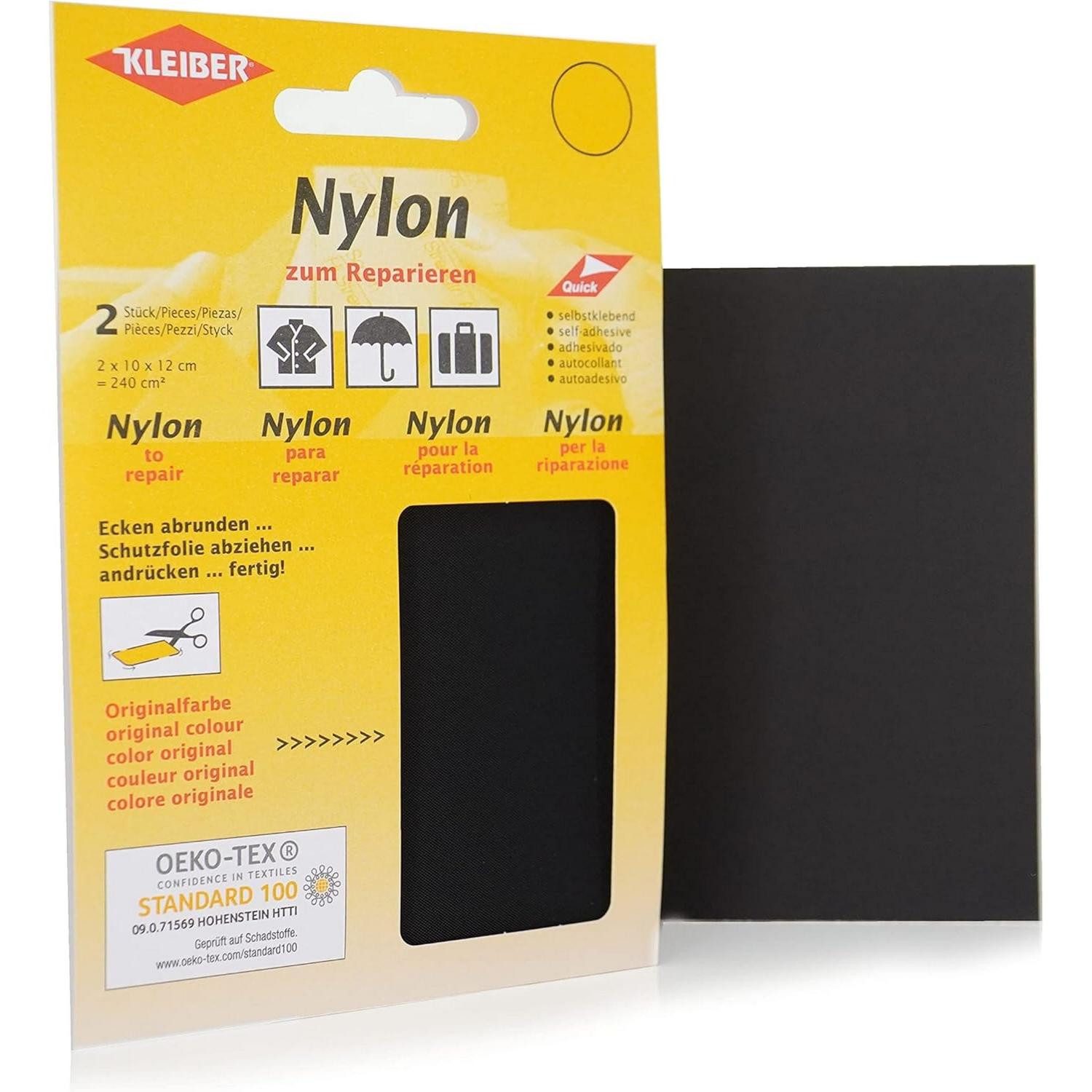 KLEIBER Klett-Patch KLEIBER Nylon-Flicken 2er Set, selbstklebend, schwarz, Nylon