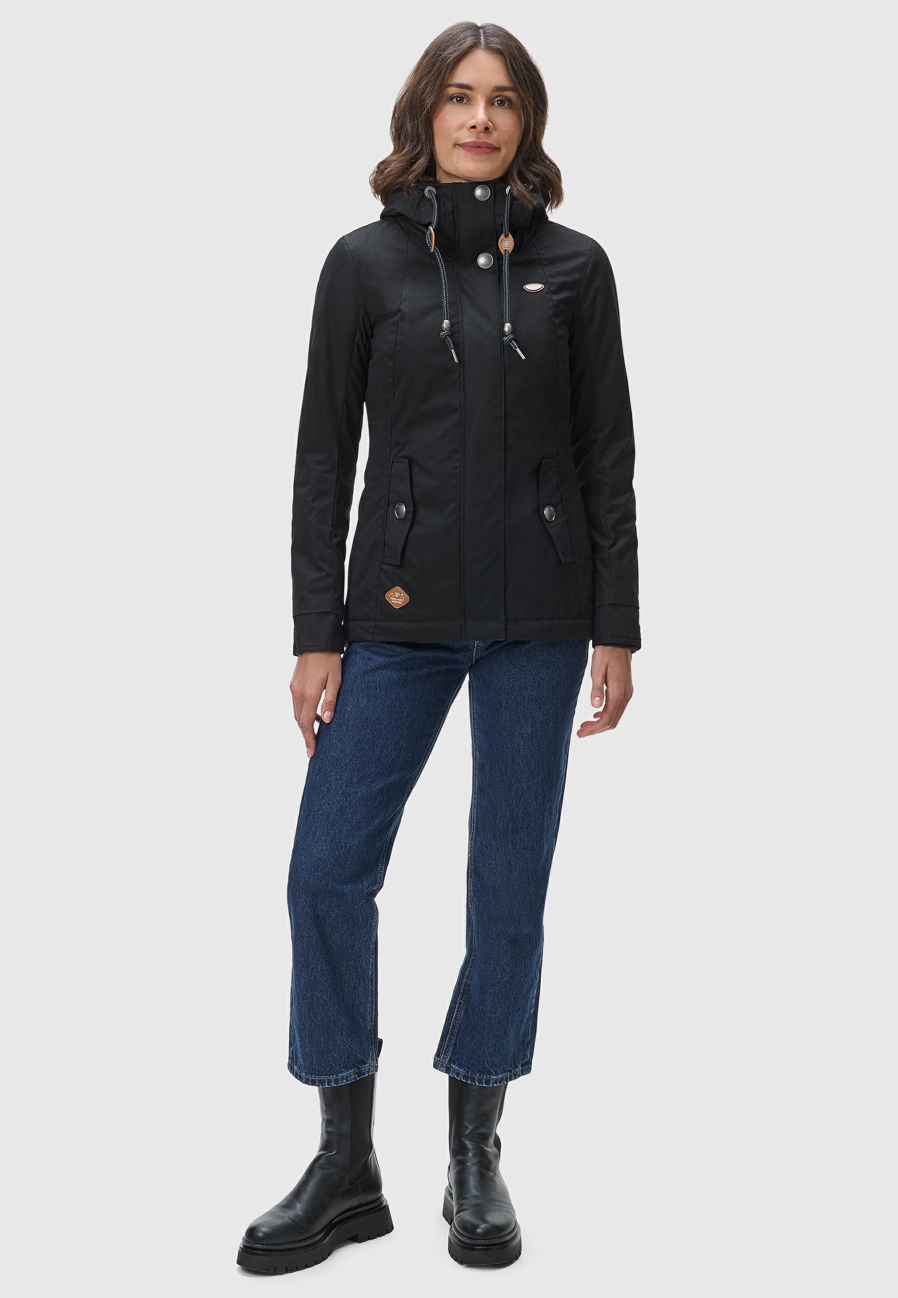 Ragwear Winterjacke Monade Damen Winterparka mit Kapuze und m. Fleece gefüttert