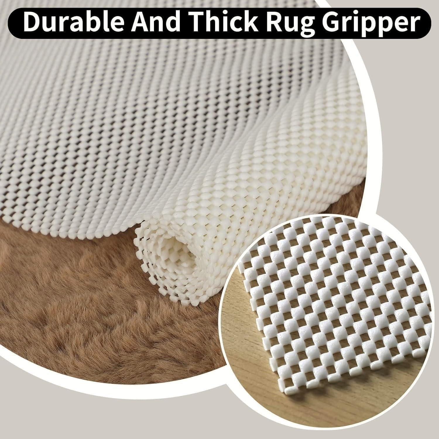 LuxusKollektion Antirutsch Teppichunterlage Antirutschmatte 50cm 200cm PVC zuschneidbar rutschfest Weiß