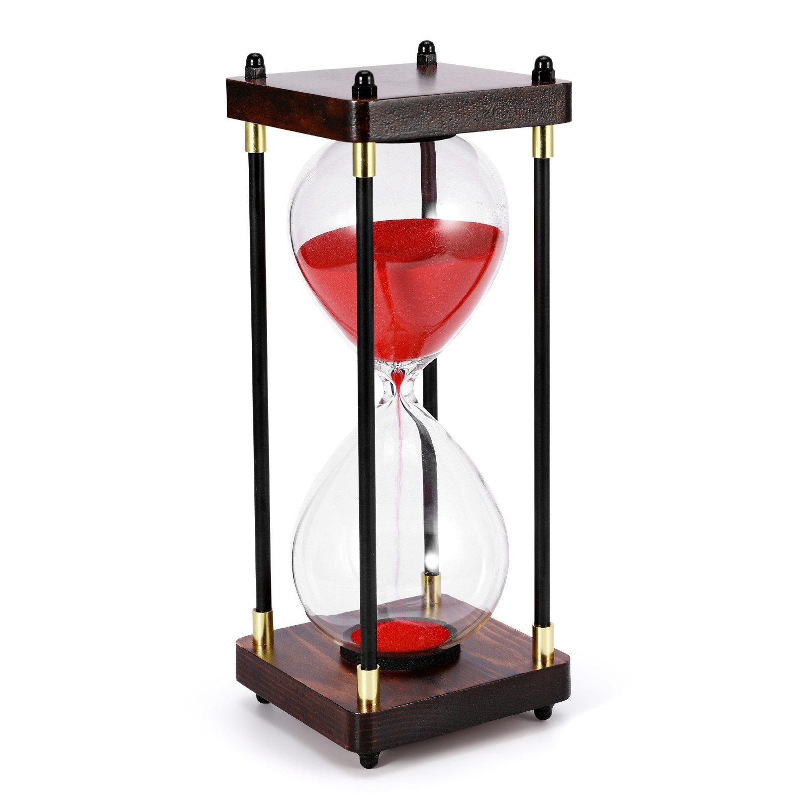 BlingBin Sanduhr 30-Minuten-Sanduhr, Retro-Sanduhr aus Holz (rot), Wohnaccessoire Sanduhrgeschenk,Für Haus, Schreibtisch, Büro, Hochzeitsdekoration