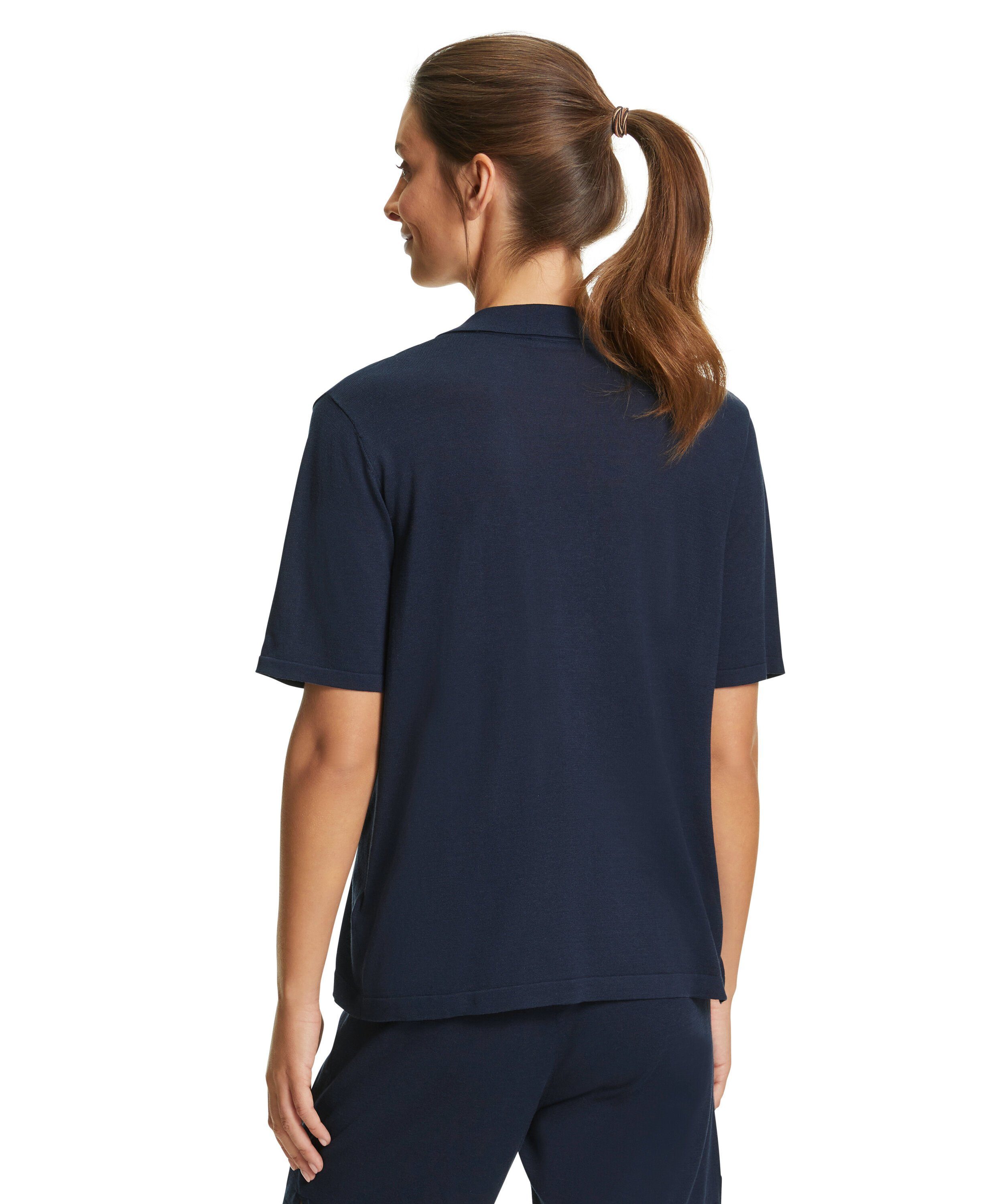 FALKE T-Shirt blue Seide space Baumwollanteil mit aus (1-tlg) (6116)