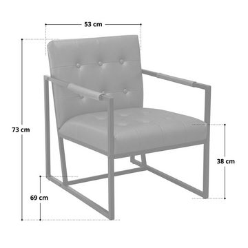 SVITA Cocktailsessel JONES (1-St), stilvoll, gepolsterte Sitz- & Rückenfläche, stabiler Metallrahmen, Stoff