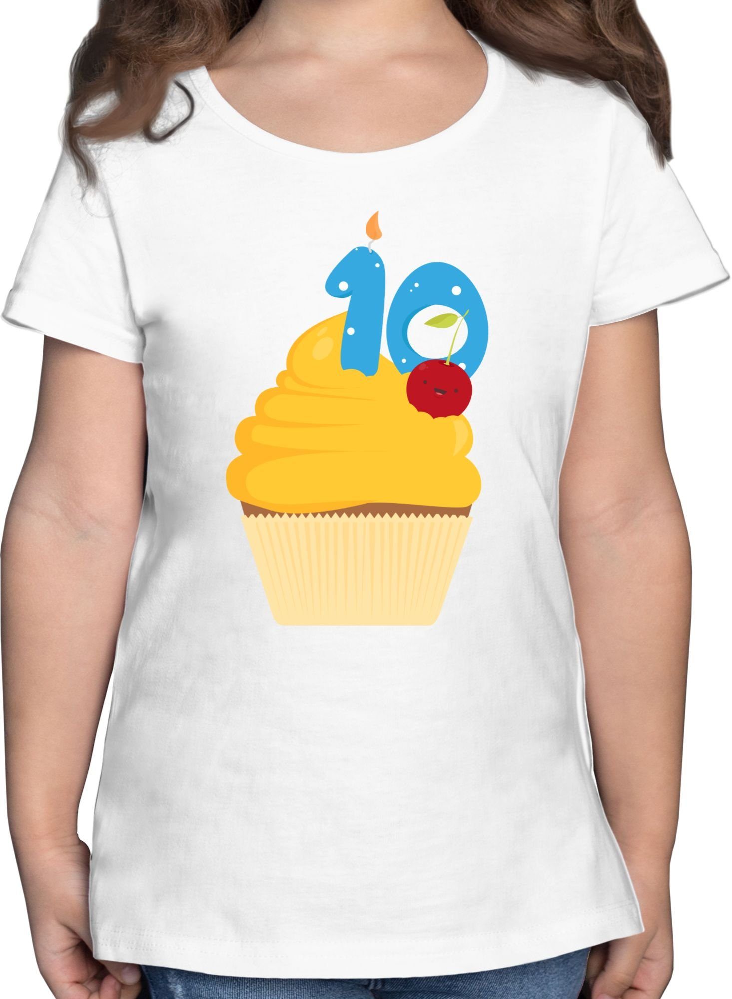 Kinder Kids (Gr. 92 -146) Shirtracer T-Shirt Cupcake mit Zehn - 10. Geburtstag - Mädchen Kinder T-Shirt