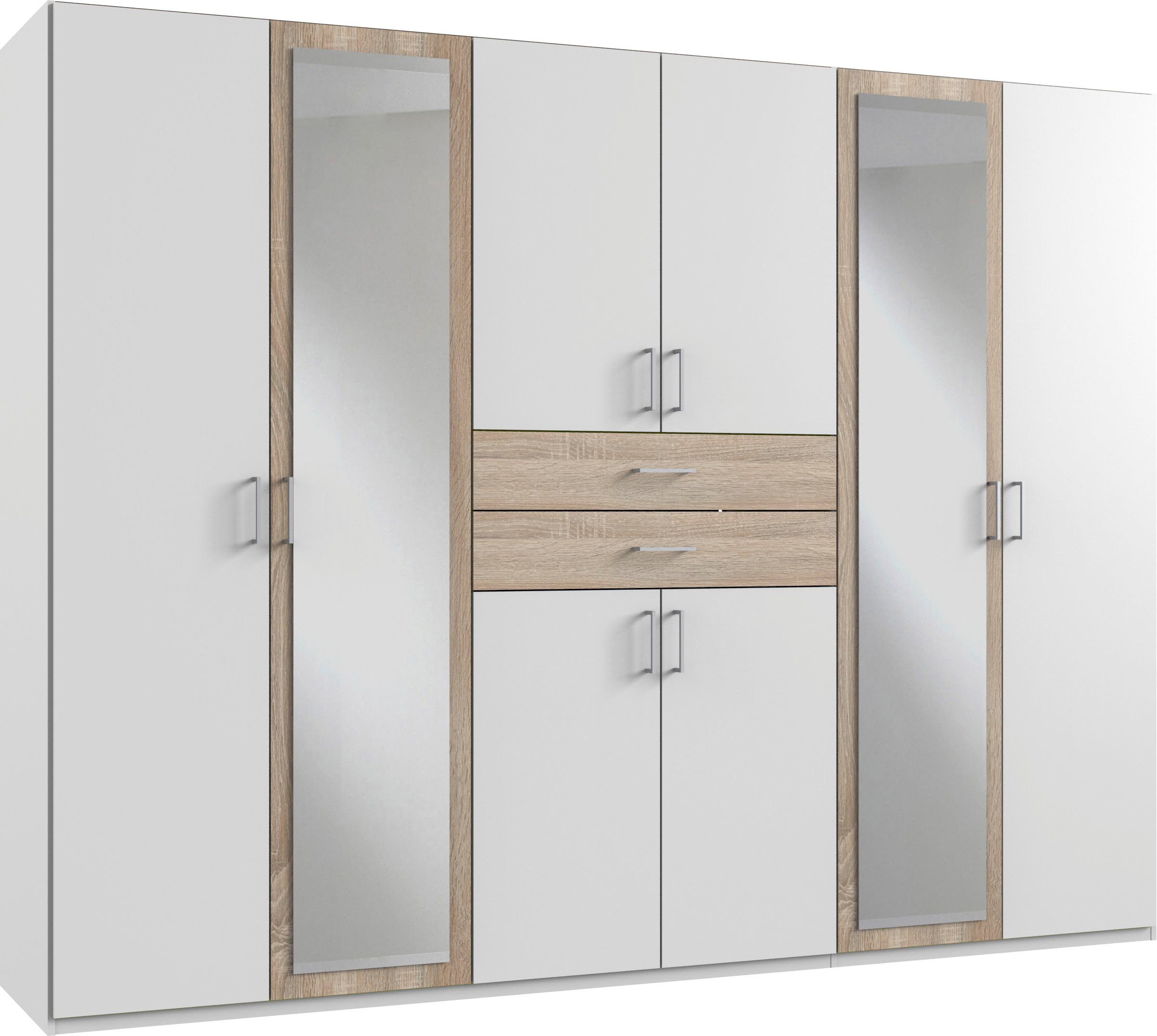 Wimex Kleiderschrank Diver Drehtürenschrank mit Spiegel, in der Breite 270cm Bestseller Schlafzimmerschrank wahlweise 3 Innenausstattungen
