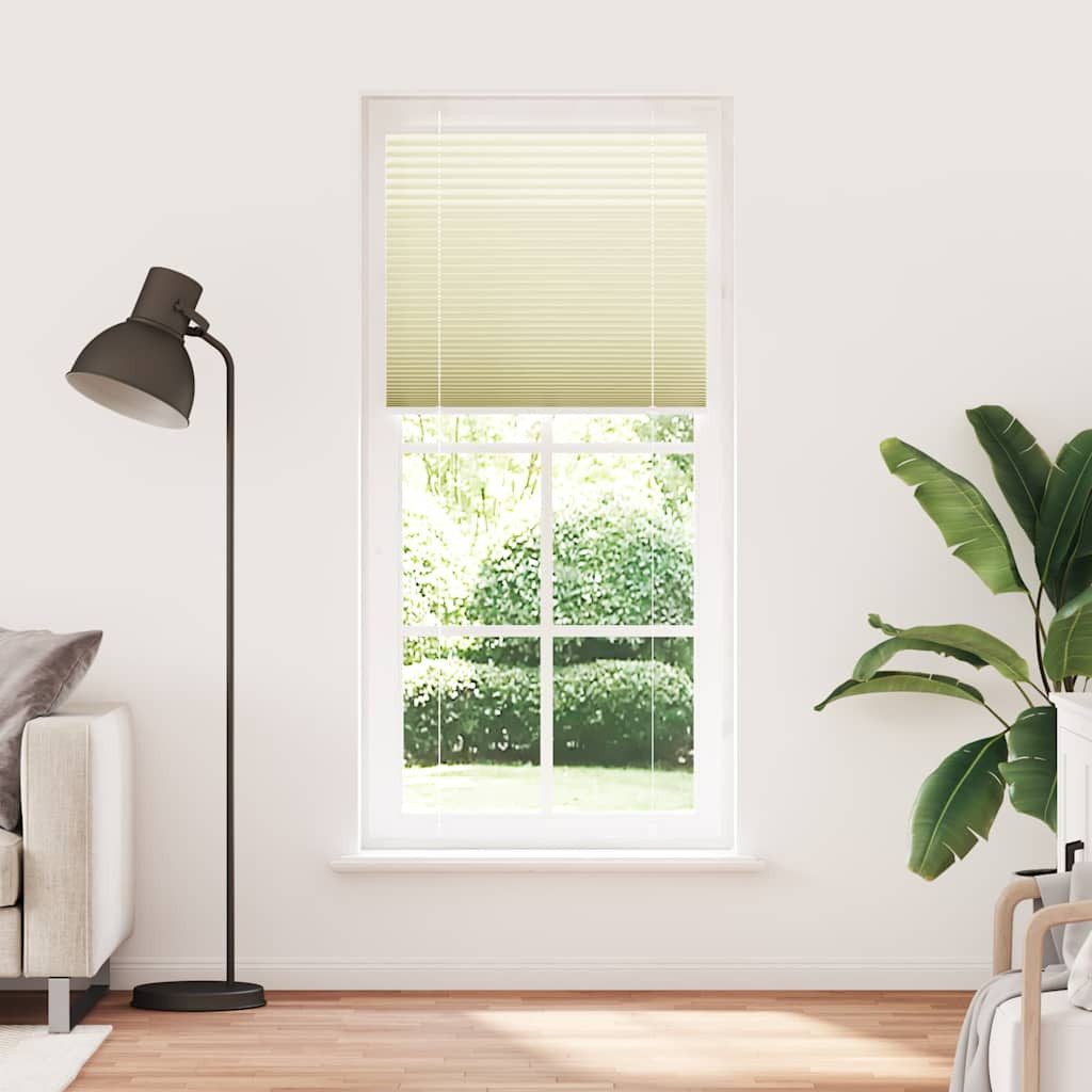 vidaXL Jalousie 100 x 200 cm Plissee Creme 100x200 cm Stoffbreite 99,4 cm Polyester