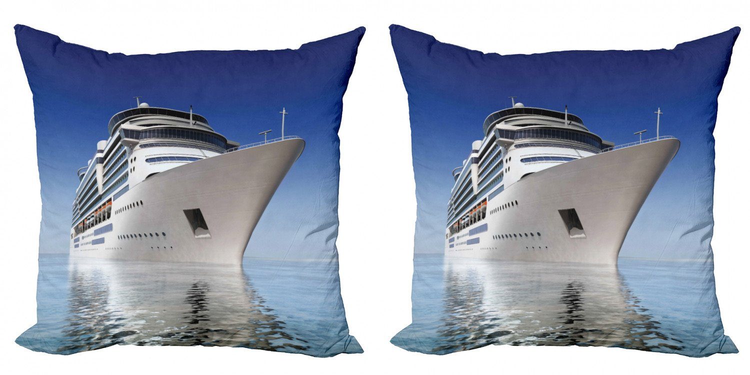 Doppelseitiger (2 Kreuzfahrtschiff Abakuhaus auf Modern Stück), Wasser dem White Accent Schiff Digitaldruck, Kissenbezüge