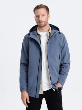 OMBRE Allwetterjacke Herren-Übergangsjacke mit Kapuze - blau V3 OM-JANP-22FW-005 S