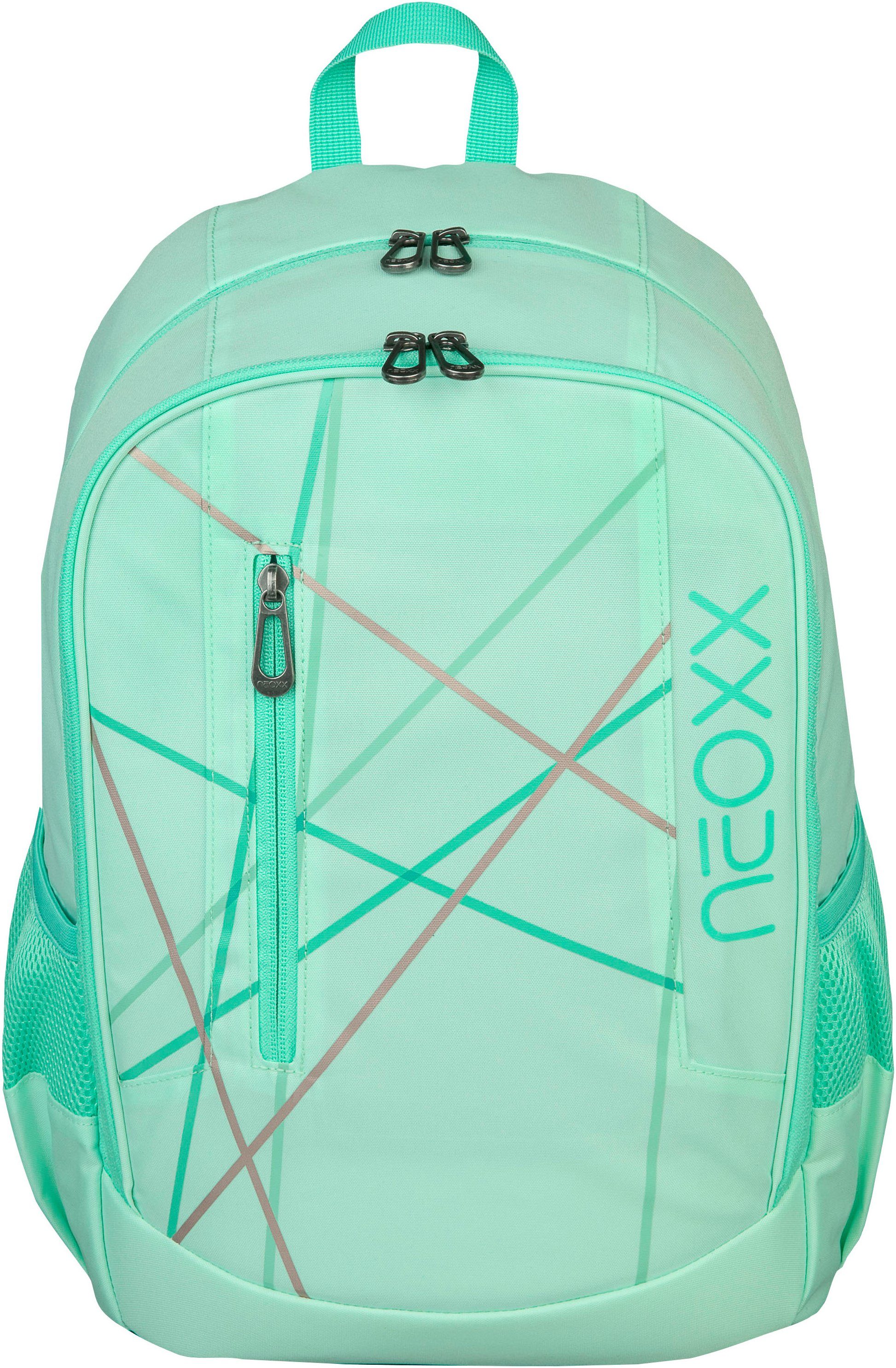 neoxx Schulrucksack Flow, Mint To Be, teilweise aus recyceltem Material