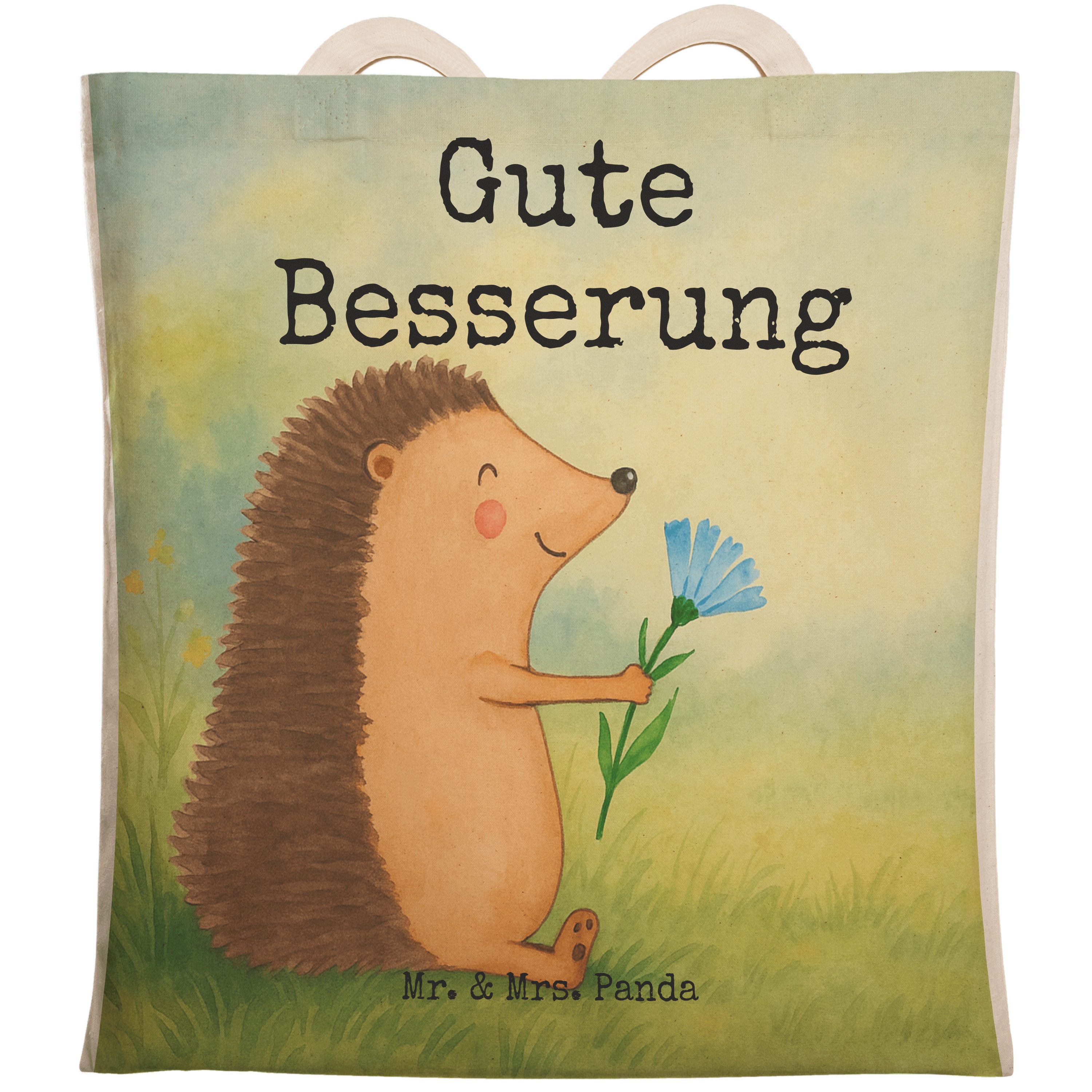 Tragetasche Igel Blumen Design, Tote Bag, Weiß, Tragetasche, Besuch, Bag, Stofftr