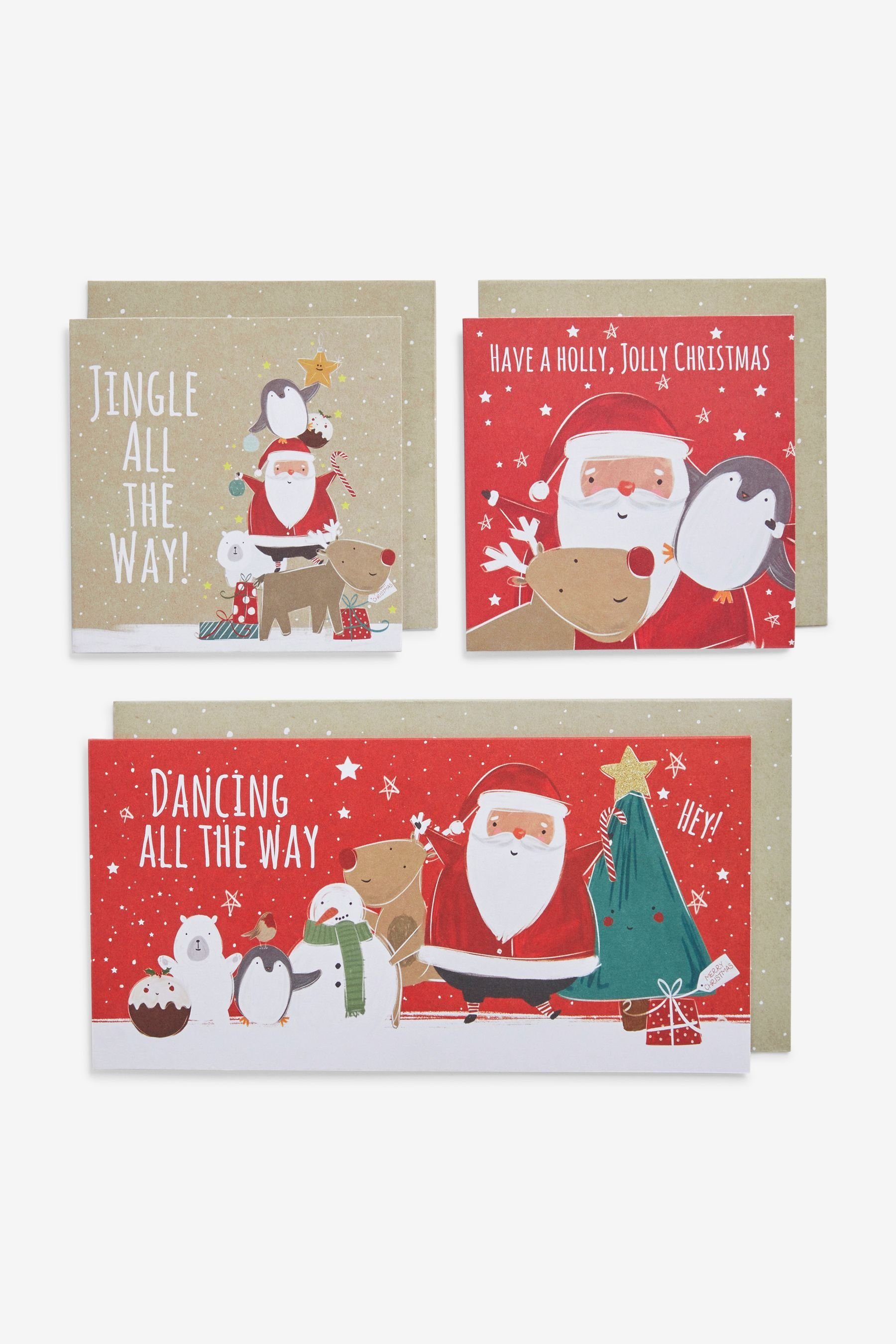 Next Weihnachtskarte Weihnachtskarten, 20er-Pack Santa's Squad