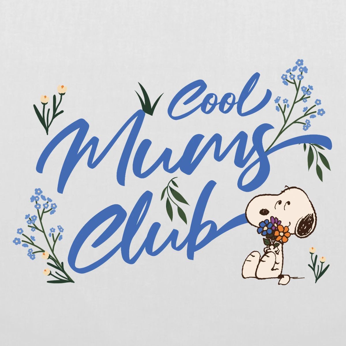 Spreadshirt Henkeltasche Peanuts Snoopy Muttertag Cool Mums Club Stoffbeutel (1-tlg)
