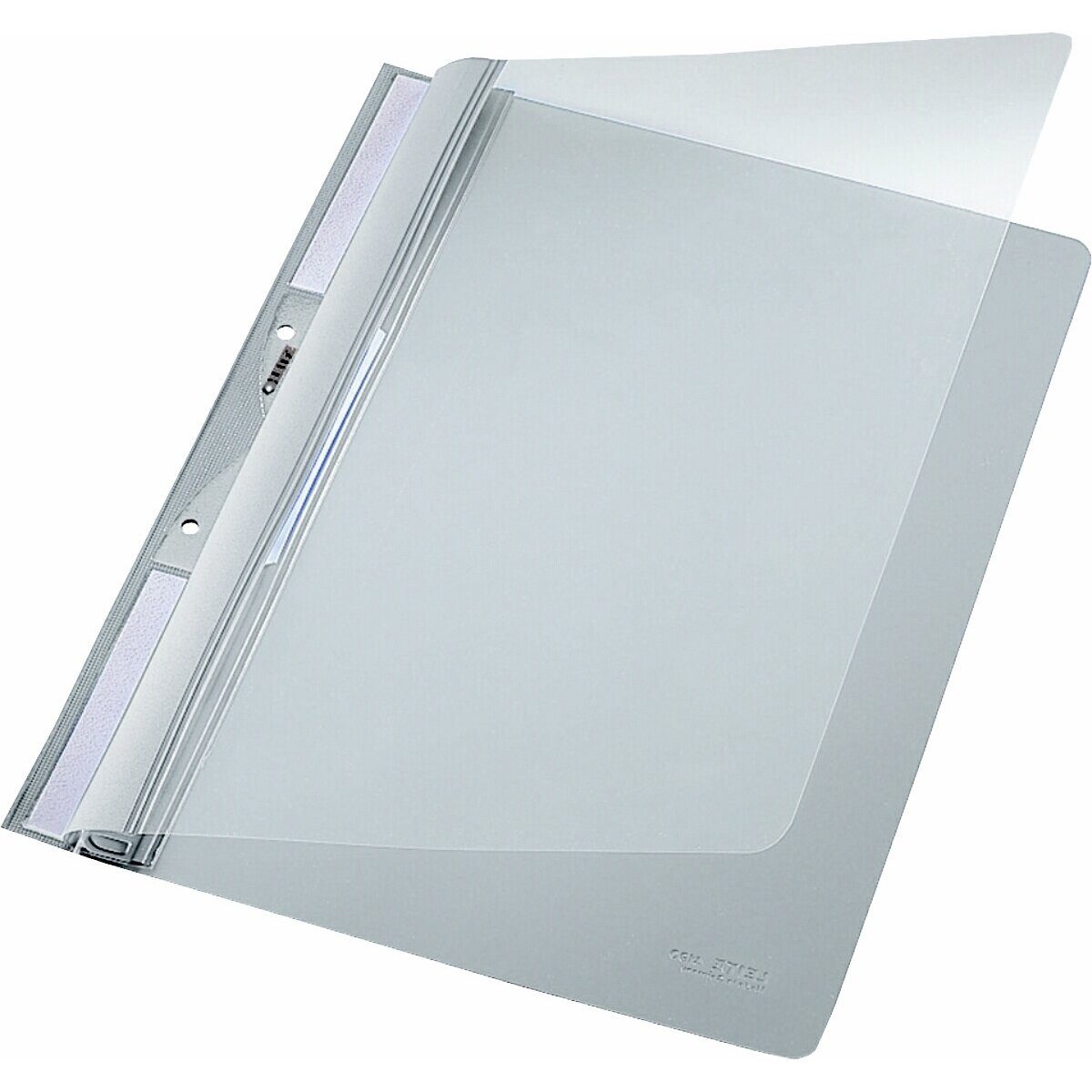 LEITZ Hefter Einhängehefter A4 2 kurze Beschriftungsfenster PVC grau