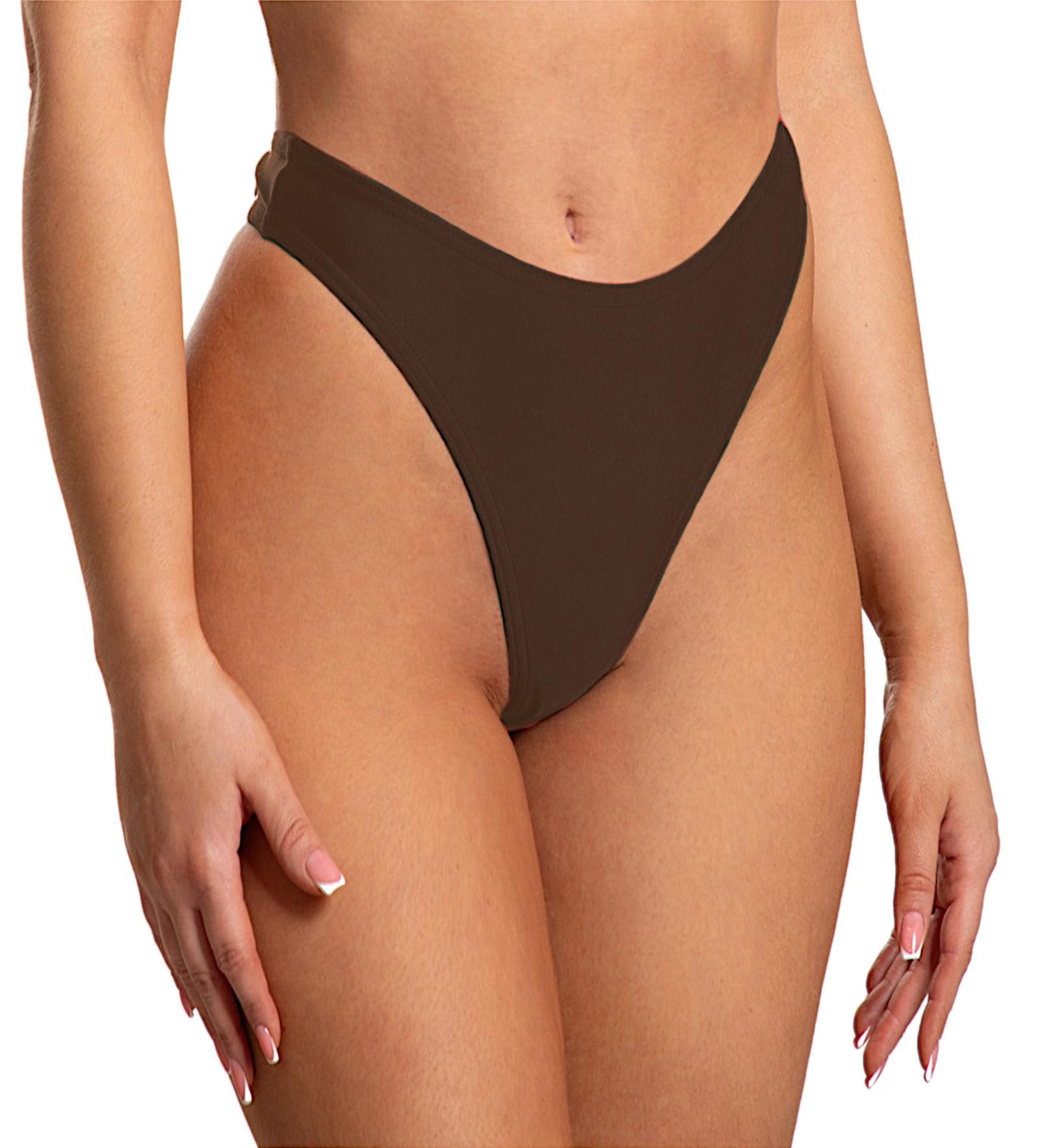 Aquarti Bikini-Hose Tanga Thong Bottom Hohe Taille