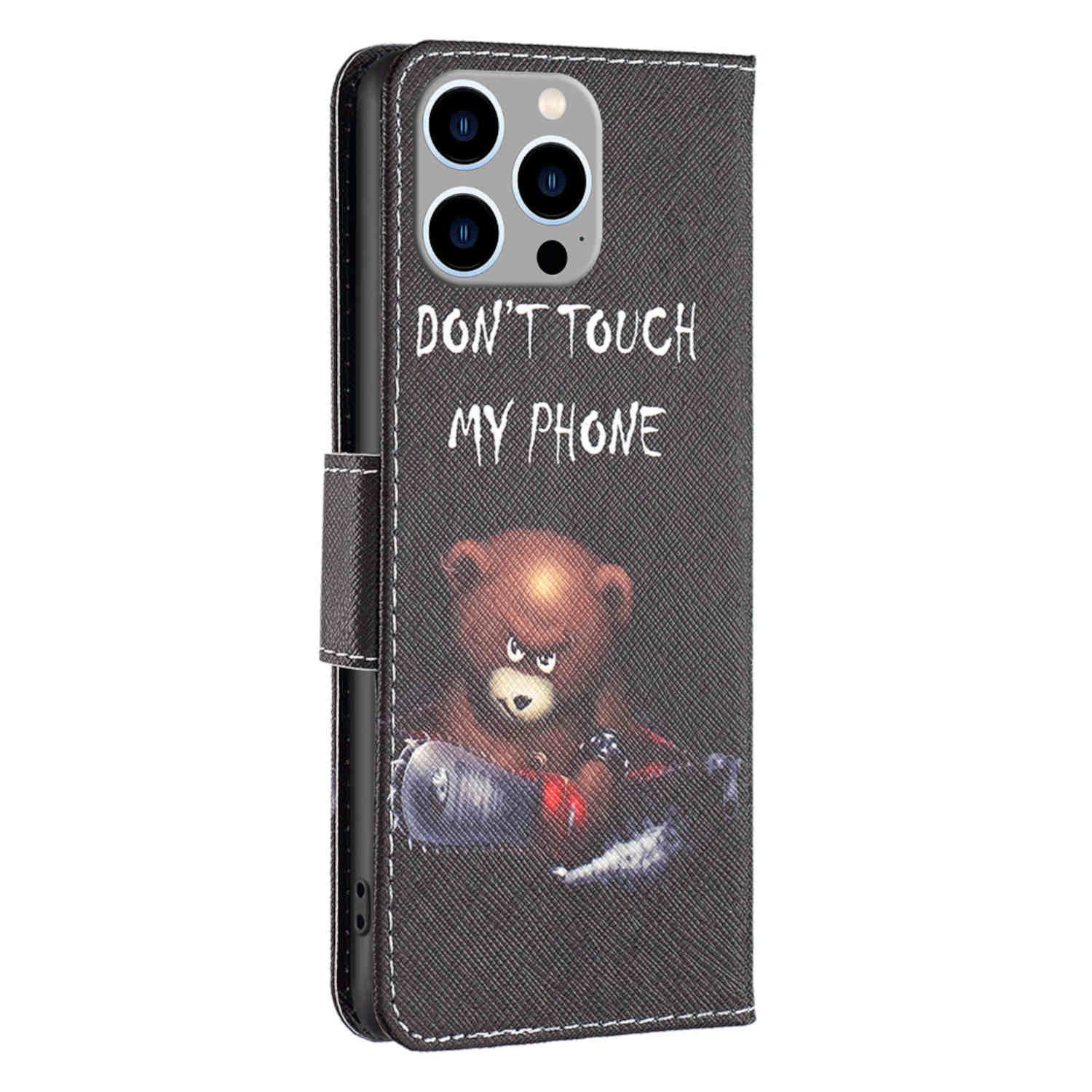 Wigento Handyhülle Für Apple iPhone 15 Pro Kunstleder Handy Tasche Book Motiv 6 Etuis