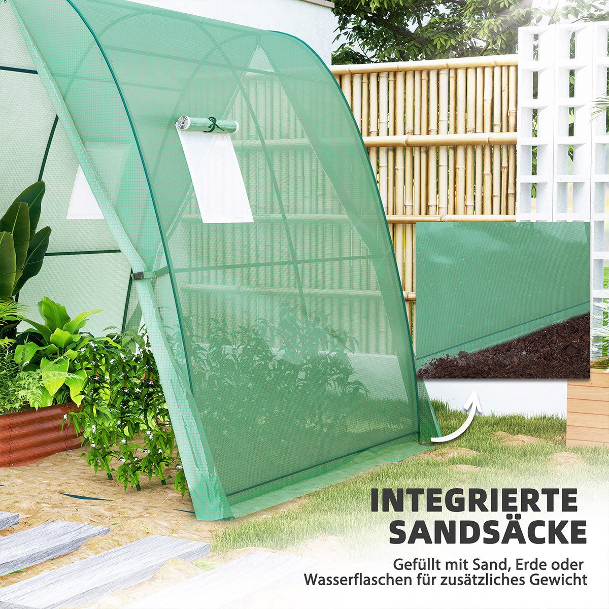 XDeer Gewächshaus Gewächshaus mit Sand...
