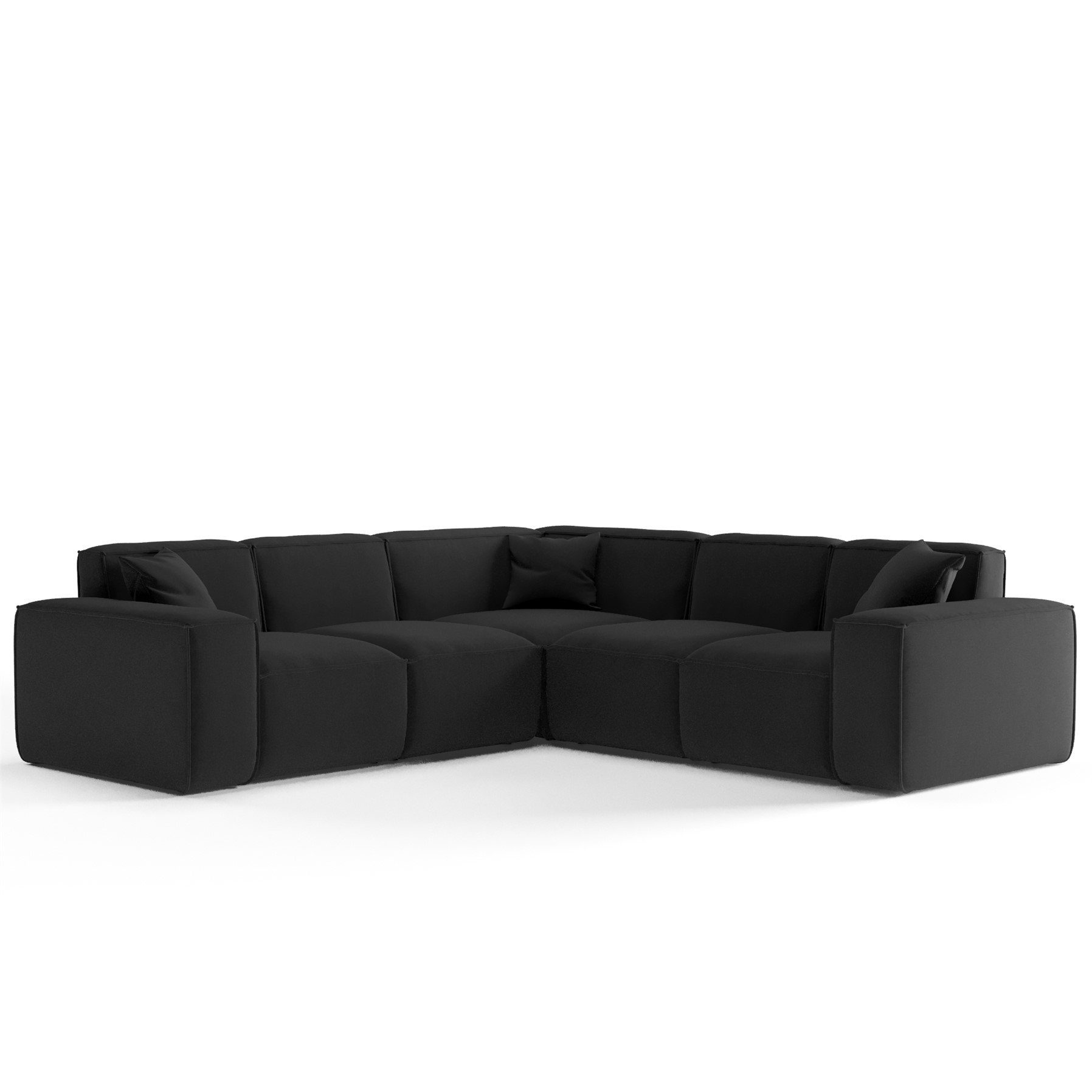 Fun Möbel Ecksofa Ecksofa Designersofa CELES PREMIUM Seite Universal in Stoff, Inkl. 3 Zierkissen