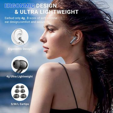 Monyhigh Kabellos Bluetooth 5.3 In Ear mit 4 HD Mikrofon,ENCCallNoiseCancelling In-Ear-Kopfhörer (Dynamischer Klang und stabile Verbindung für ein ultimatives Hörerlebnis., 2H Spielzeit, LED-Anzeige,HiFi Stereo IP7 Wasserdicht Ohrhörer 2024)