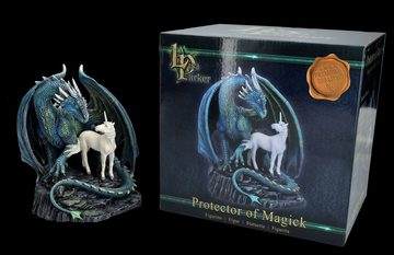 Figuren Shop GmbH Fantasy-Figur Drachenfigur mit Einhorn - Protector of Magick - Lisa Parker - Fantasy