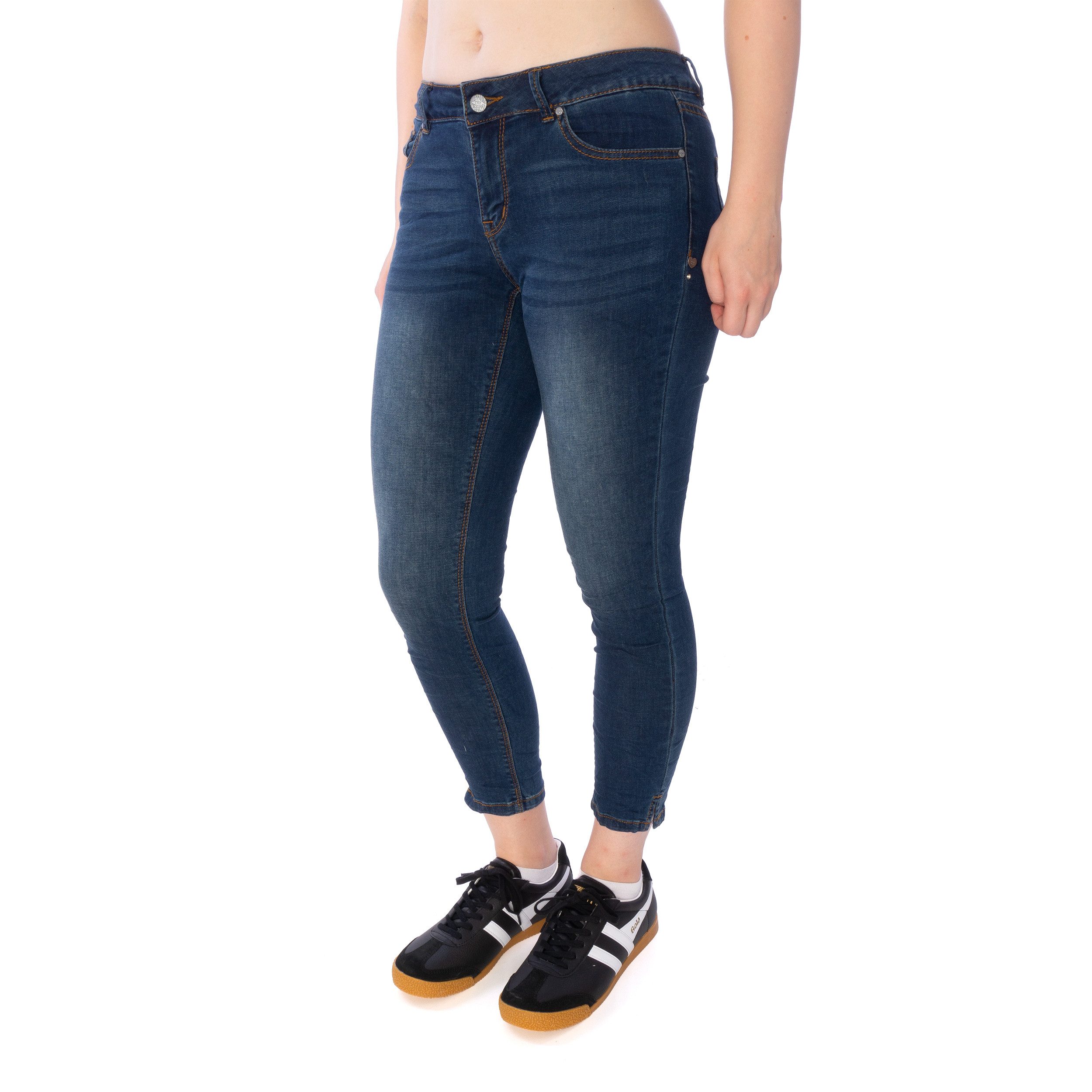 Slim-fit-Jeans Jeans Buena Vista Italy 7/8 cozy denim dark stone
