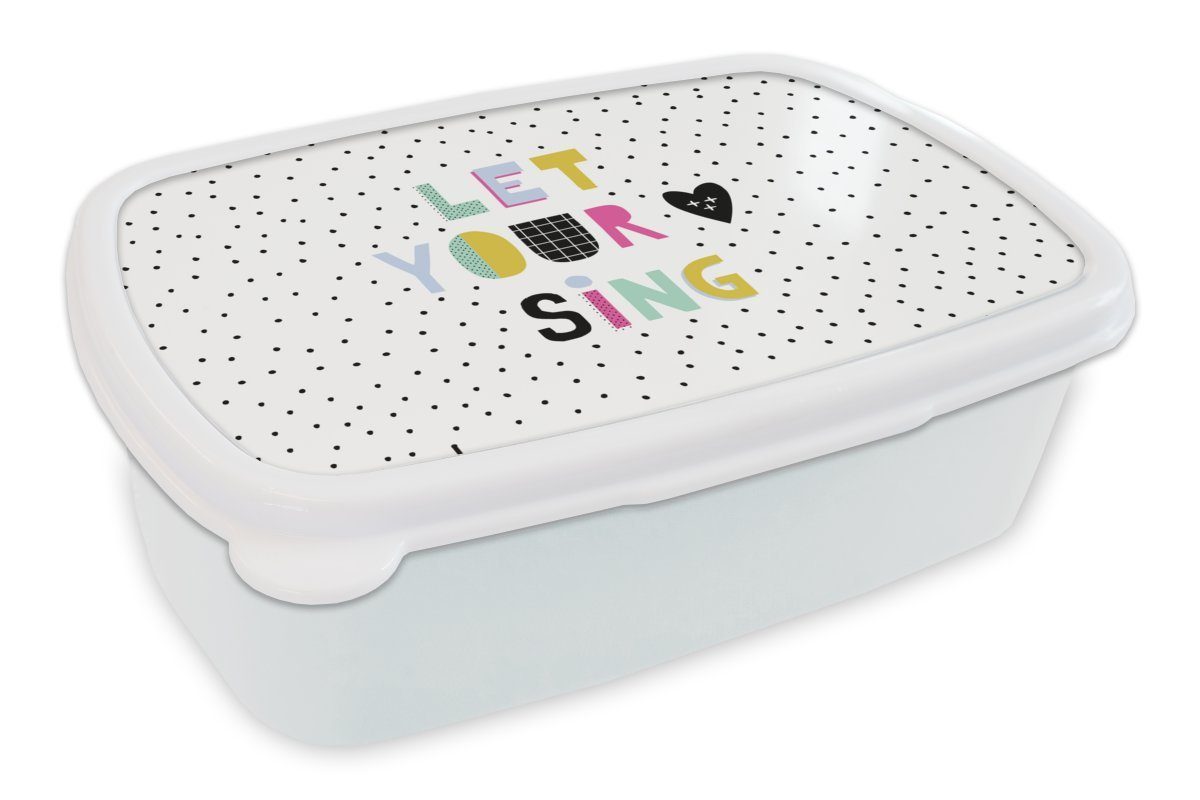 MuchoWow Lunchbox Sommer - Zitat - Dekoration, Kunststoff, (2-tlg), Brotbox für Kinder und Erwachsene, Brotdose, für Jungs und Mädchen weiß