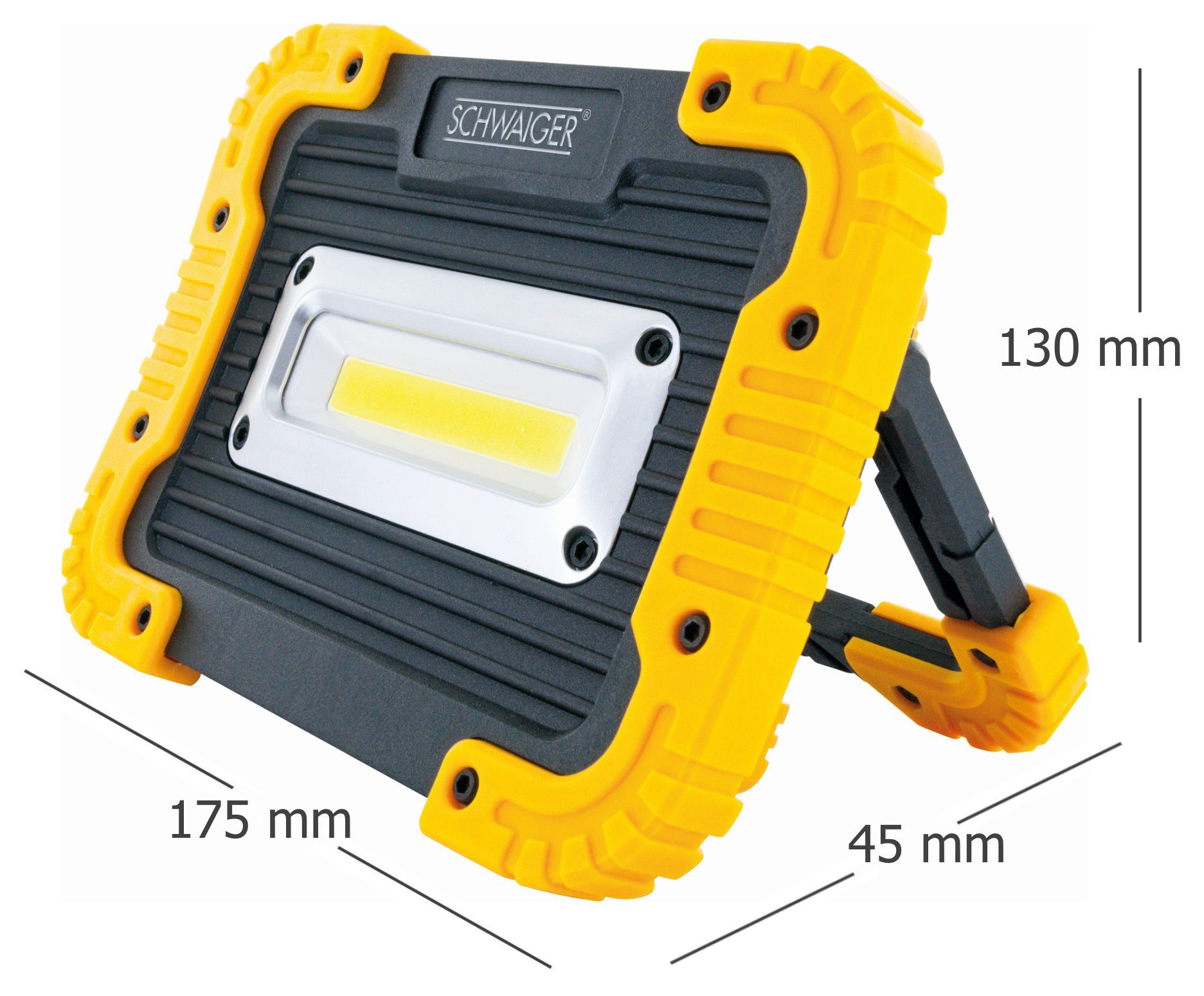 Schwaiger LED Arbeitsleuchte WLED10 531, großer Abstrahlungswinkel, mehrstufig einstellbarer Standfuß, COB-LED, weiß, mehrstufig einstellbarer Standfuß, batteriebetrieben