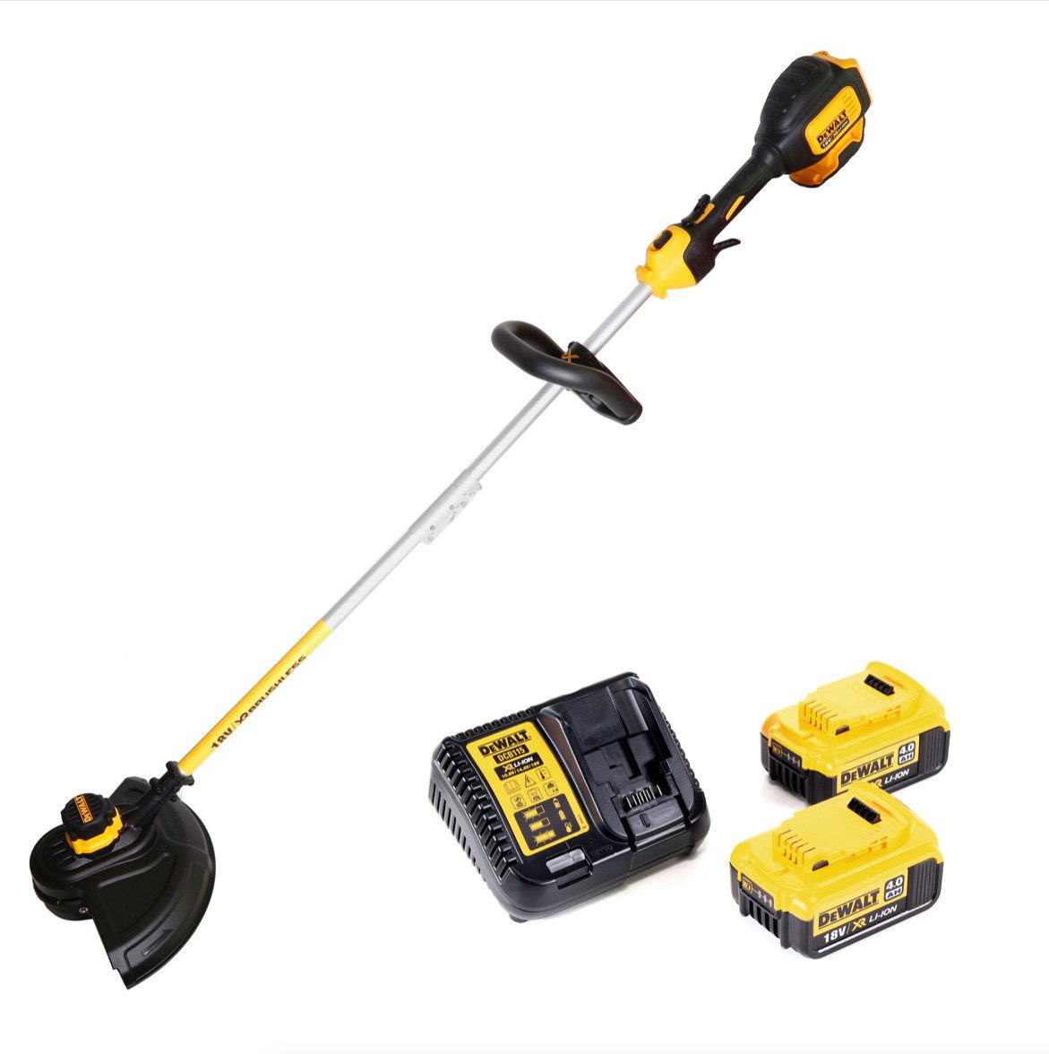 DeWalt Akku-Rasentrimmer DCM 561 PBS Akku Rasentrimmer 18 V Brushless + 2x Akku 4,0 Ah