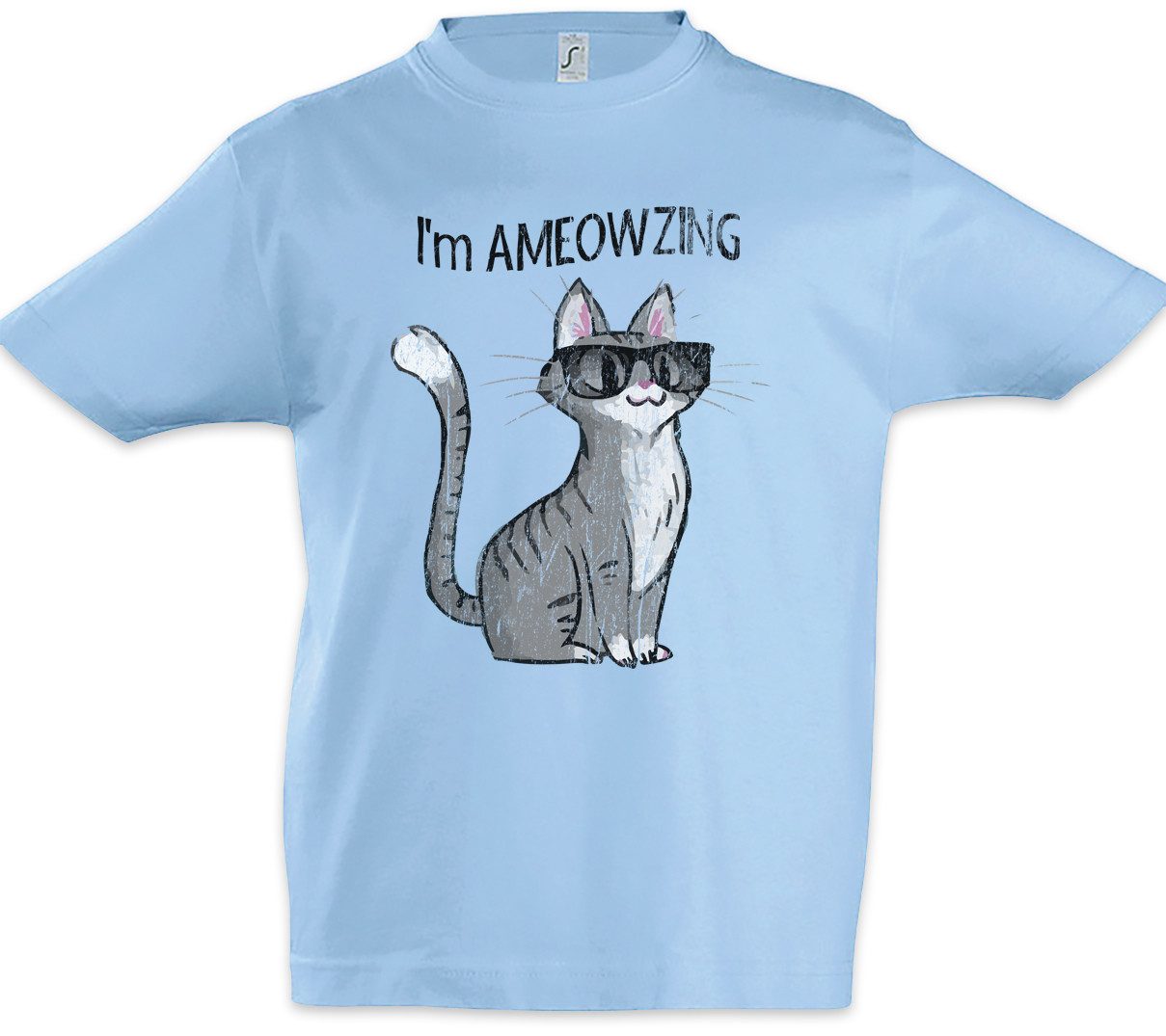 Print-Shirt Ameowzing Cat Kinder T-Shirt Katzen Kätzchen Kater Katze Cat Kitty