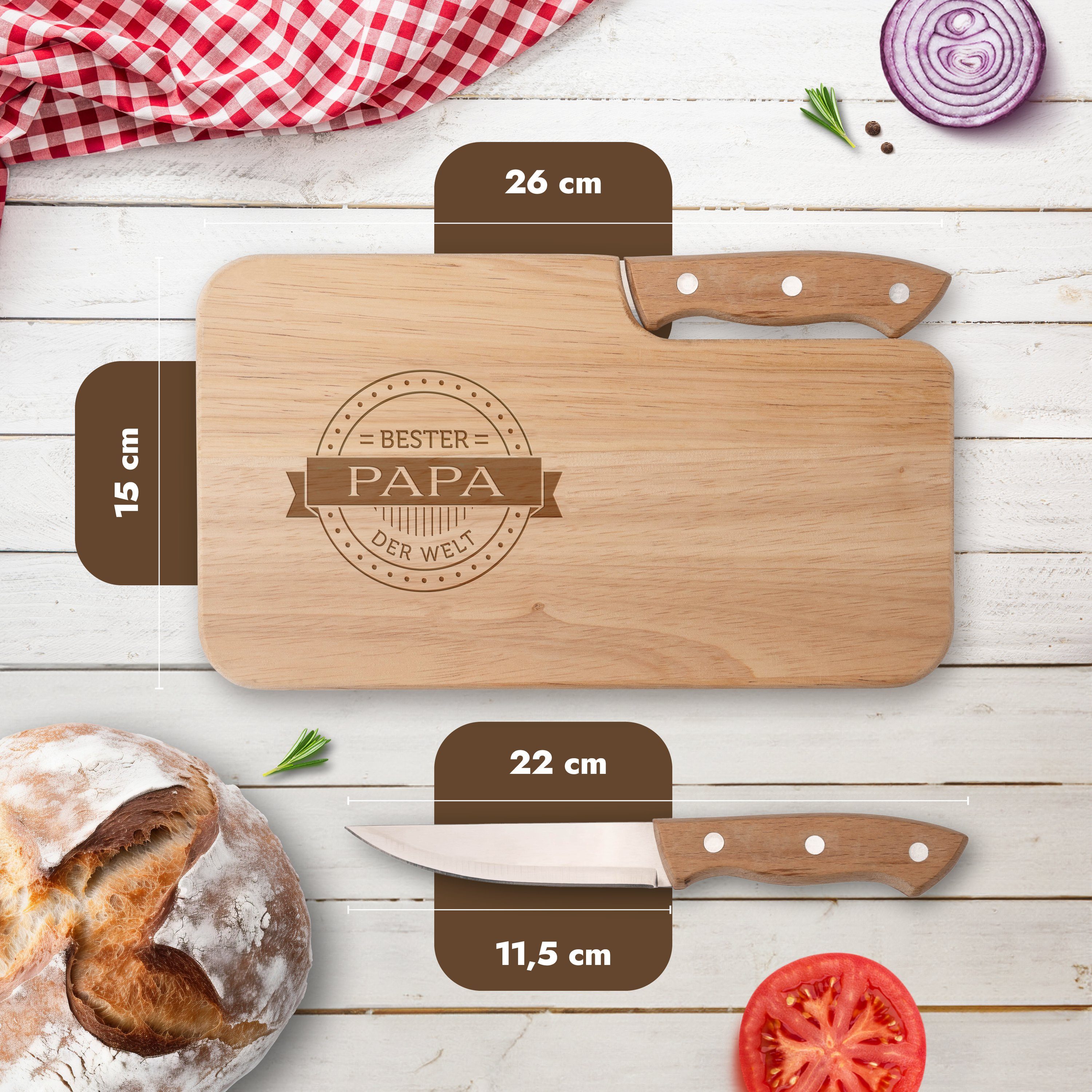 "Bester AMARI® Papa" Schneidebrettchen Brotschneidebrett Amari