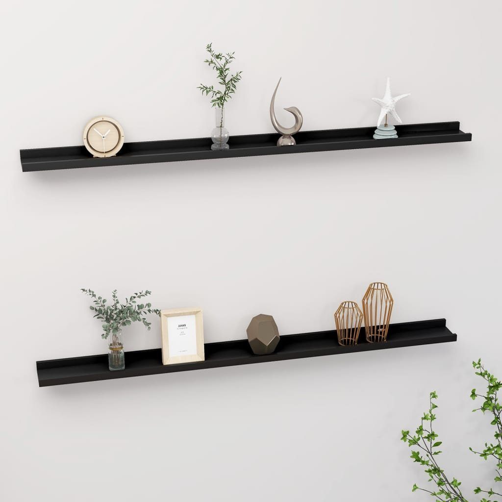 furnicato Wandregal Wandregale 2 Stk. Schwarz günstig online kaufen