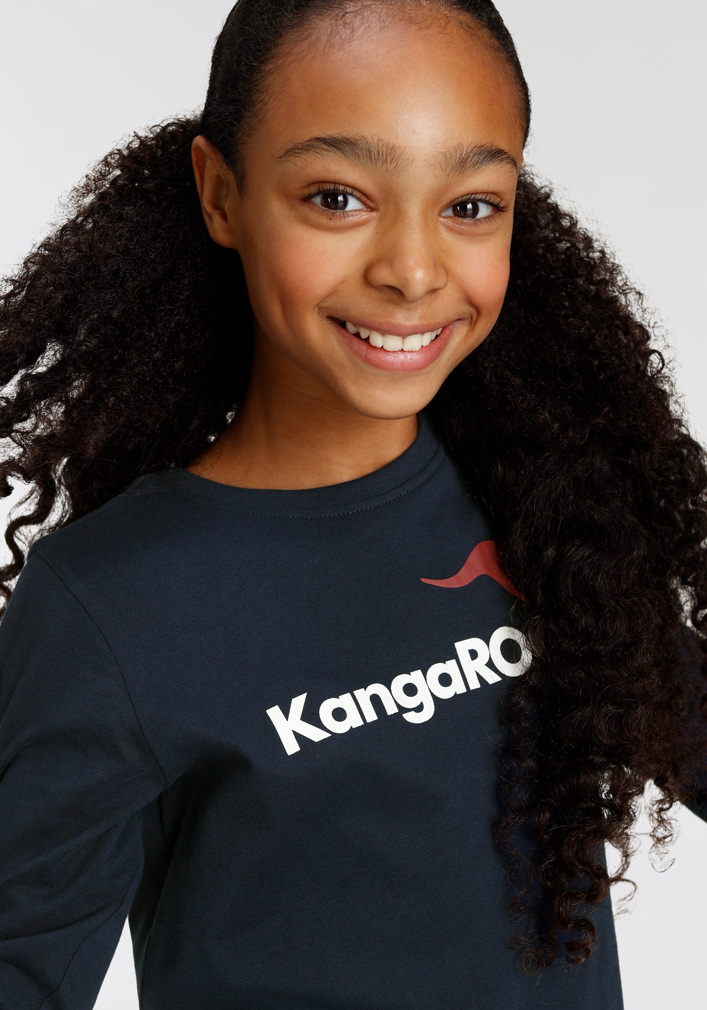KangaROOS Langarmshirt Basic Logo Langarm, mit günstig online kaufen