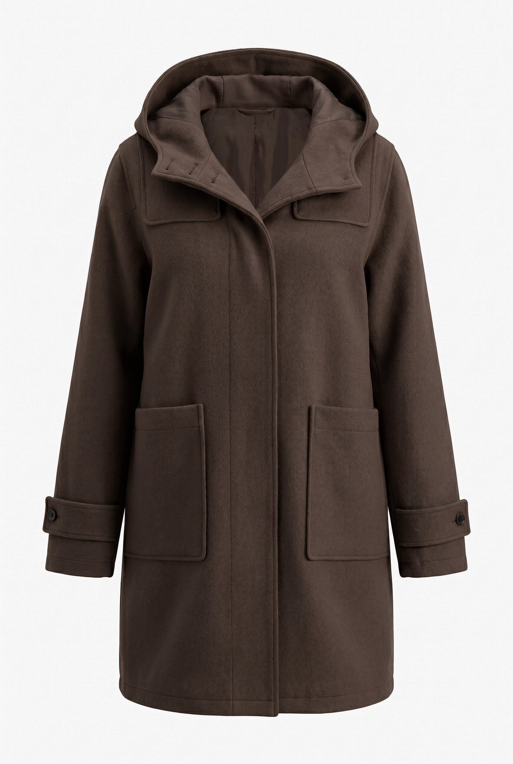 Ulla Popken Dufflecoat Dufflecoat A-Linie Kapuze große Taschen
