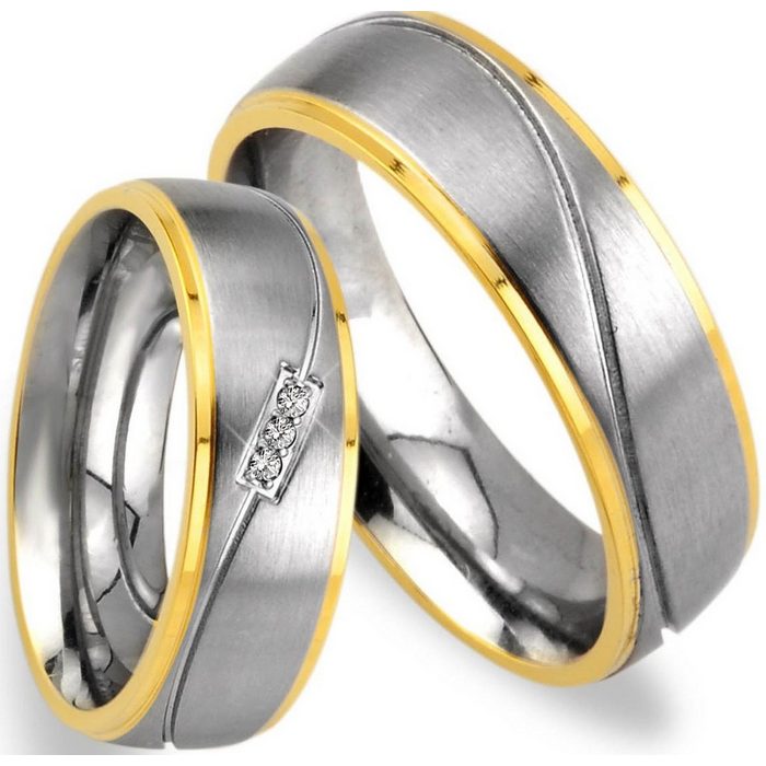 Trauringe123 Trauring Hochzeitsringe Verlobungsringe Trauringe Eheringe Partnerringe Gold platiert JE20