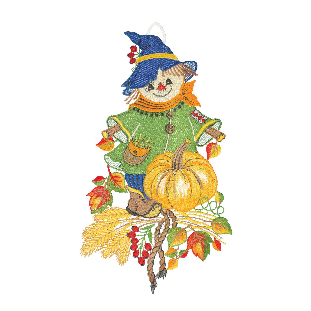 Fensterbild Fensterbild "Vogelscheuche auf dem Feld", farbig, 20 x 36 cm