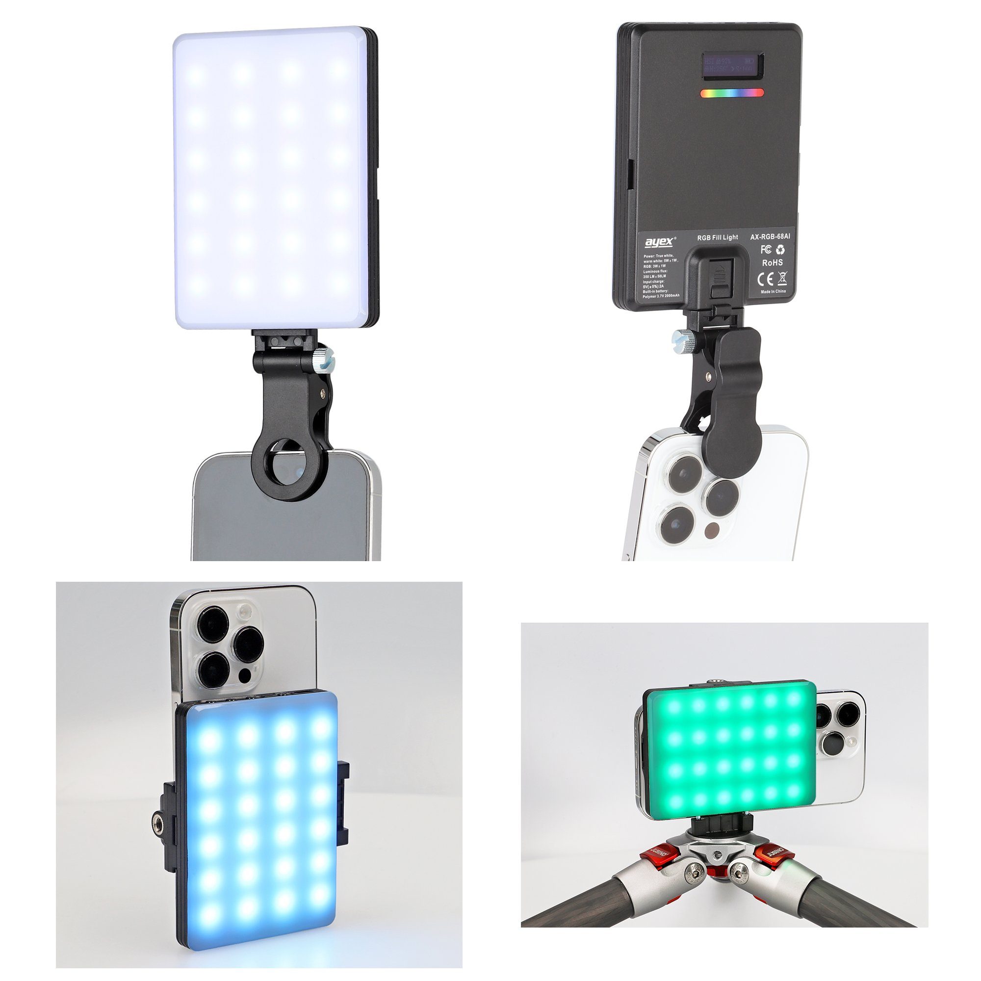 Bilderleuchte RGB ayex Ausleuchtung Ladbar LED Perfekte Ambiente durch Type-C LED Leuchte