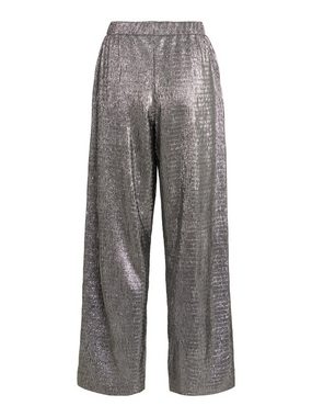 Vila Stoffhose Elegante Stoff Hose Wide Pants Silberne Glitzerhose VIFIOLA 6633 in Silber