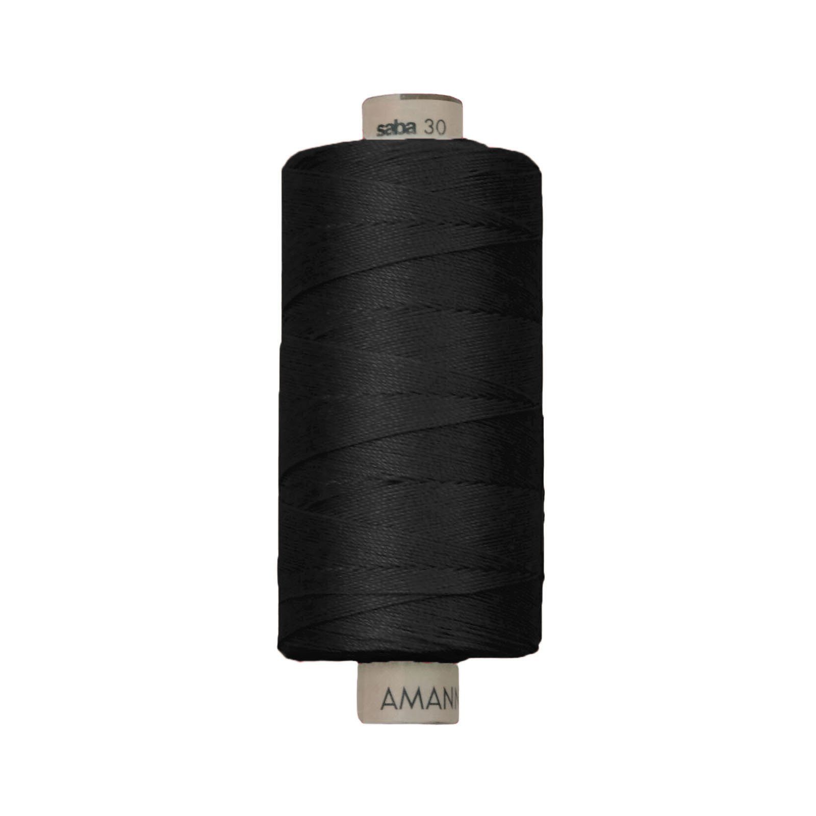 Amann Amann SABA 120 Nähgarn Всеsnäher 1000 m, schwarz Nähgarn, 1000 m, Feste Stoffe, Jeans, Taschen, Leder