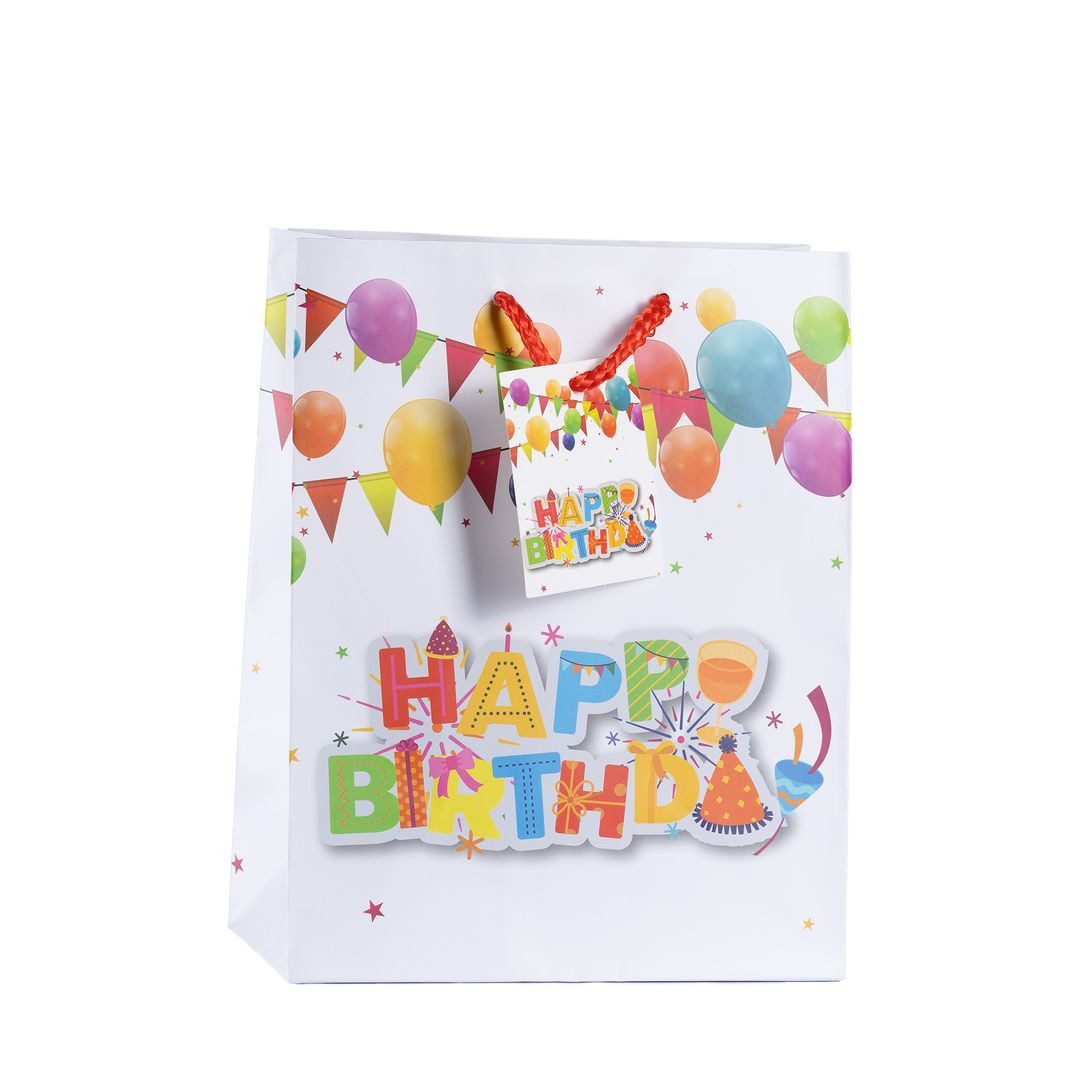 laro Geschenkbox Geschenktüten mit Henkel Medium Geburtstag Happy Birthday 12-96stk (12 St) – Bild 3 von 5