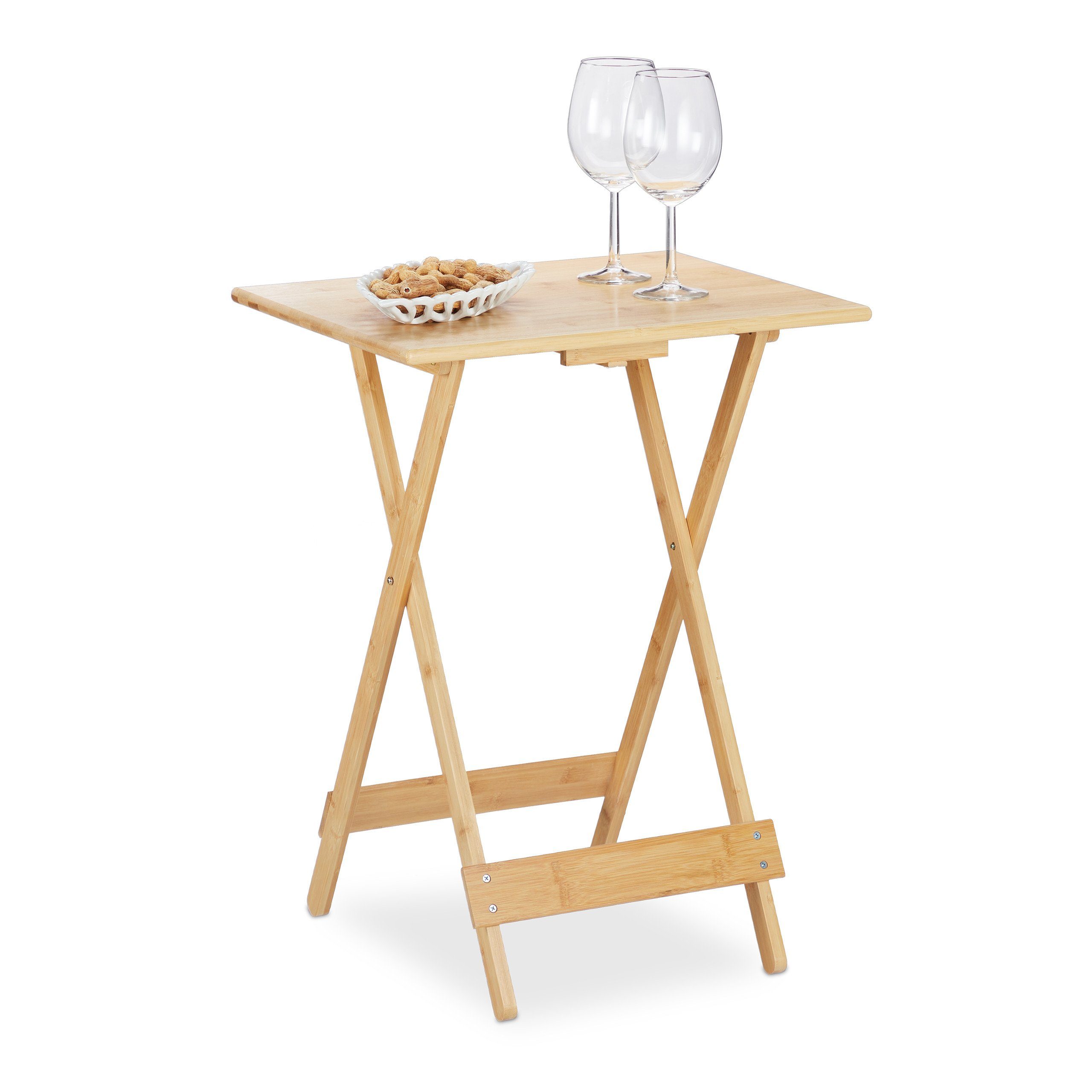 relaxdays Beistelltisch Klapptisch aus Bambus (1-St)