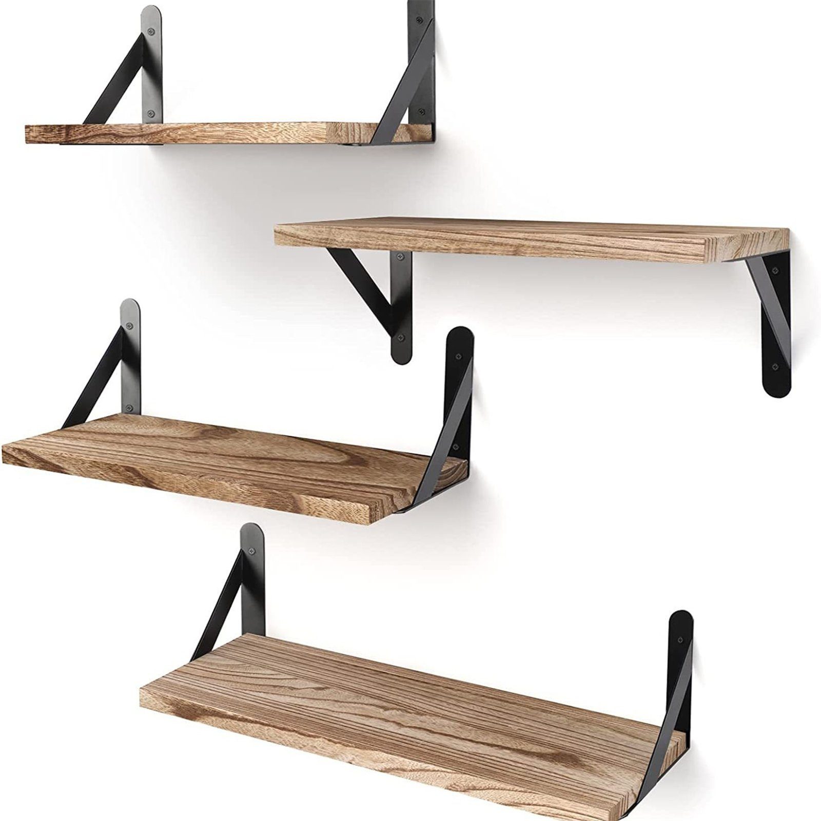 Wandregal 4er Set Wandregale Holz Schweberegal Bücherregal Hängeregal