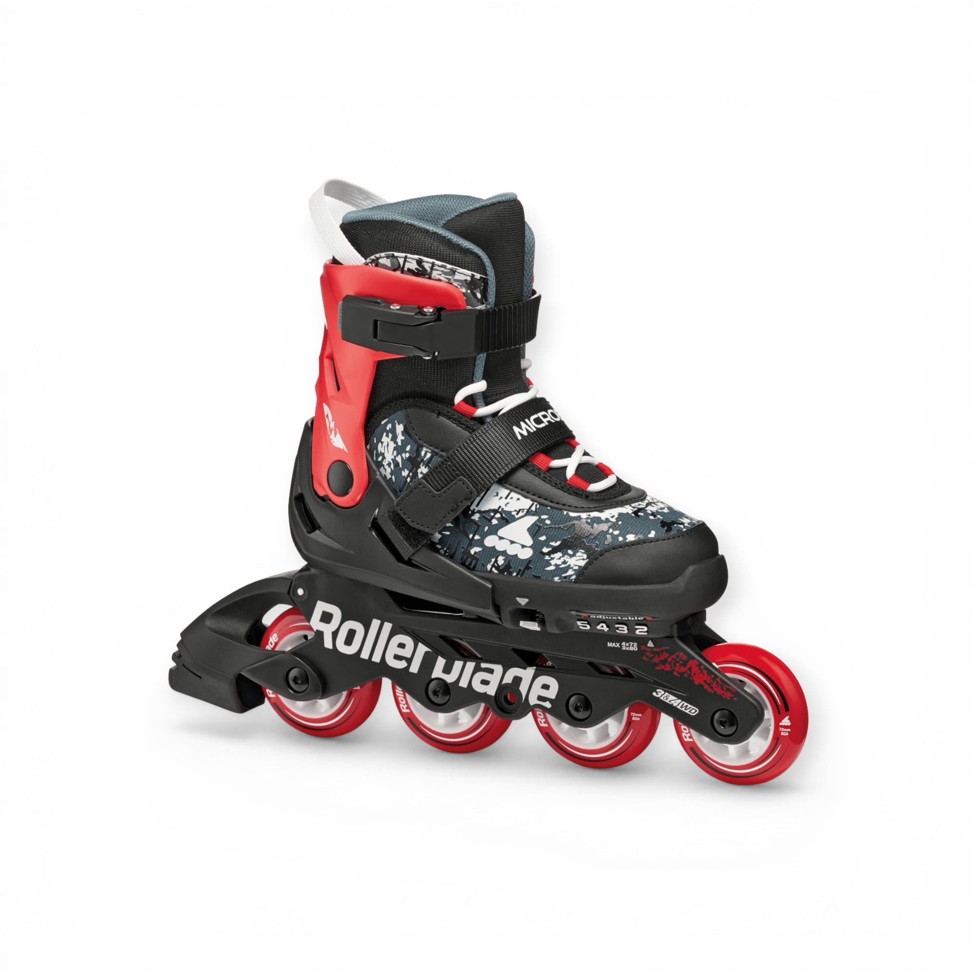 ROLLERBLADE Inlineskates Microblade SL (Rollen: 72mm/80A, Kugellager: SG3) schwarz/rot Kinder