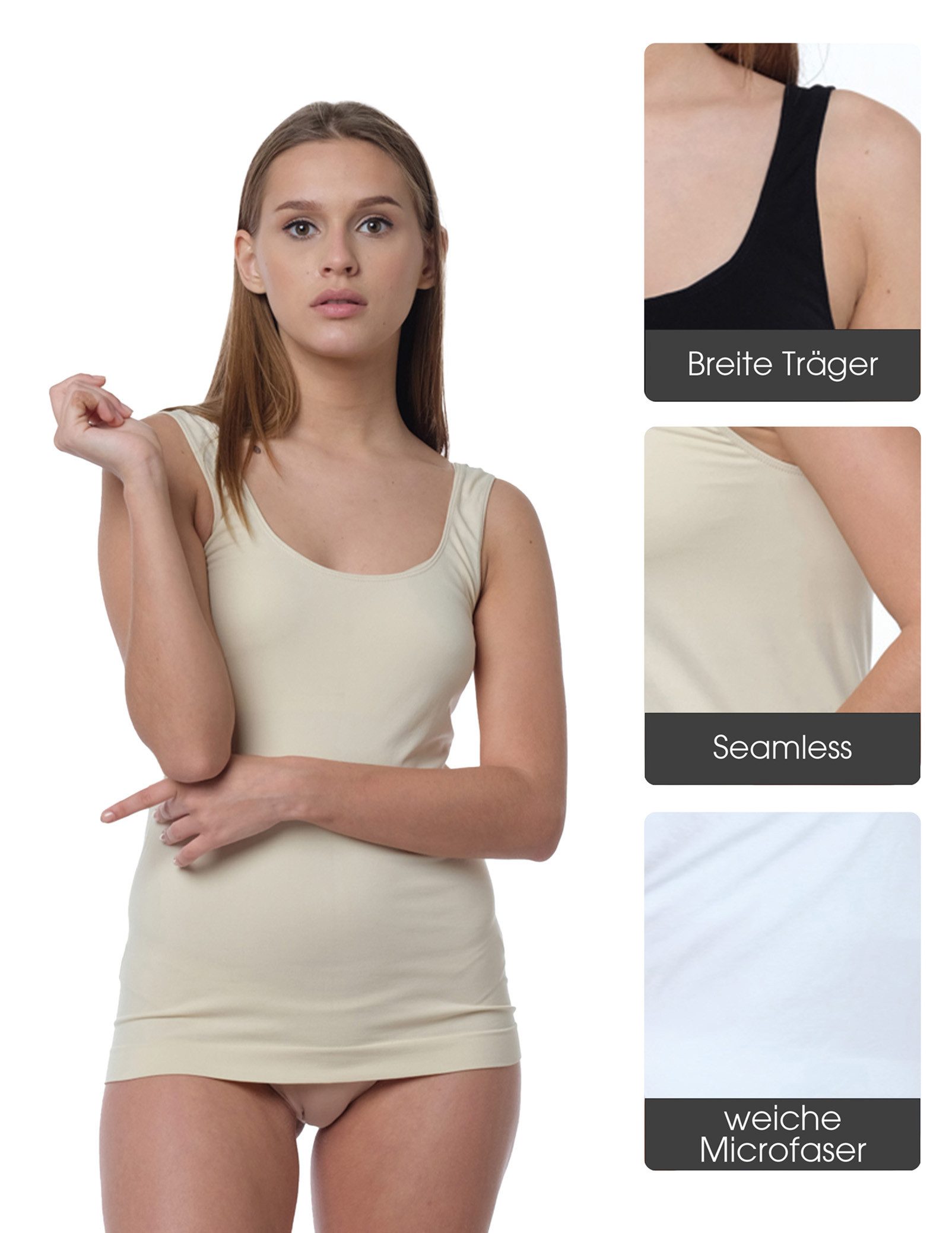 Yenita® Unterhemd Tank Top (4-St) in angenehmer Microfaserqualität günstig online kaufen